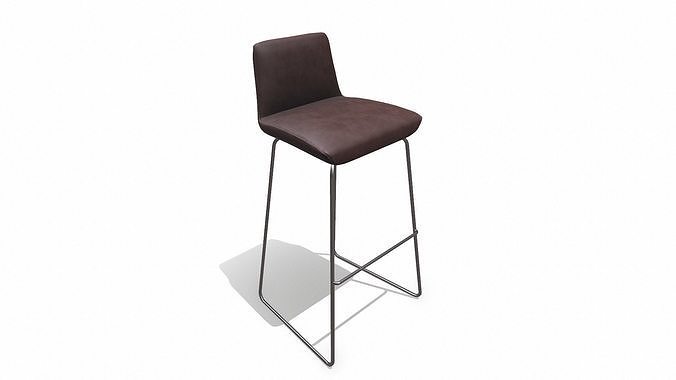 Bar Stool Low-poly PBR Low-poly 3D model