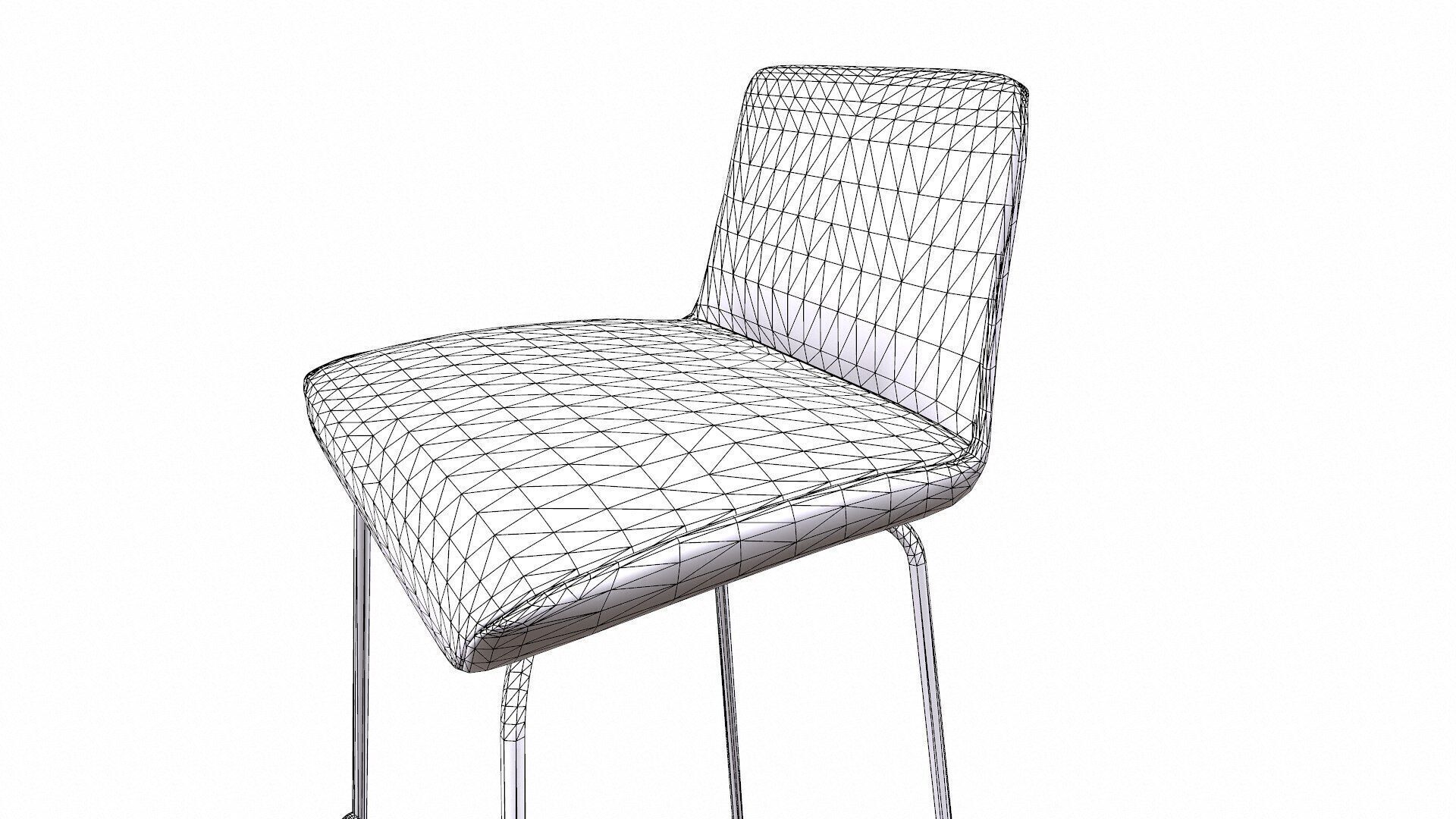 Bar Stool Low-poly PBR Low-poly 3D model_15