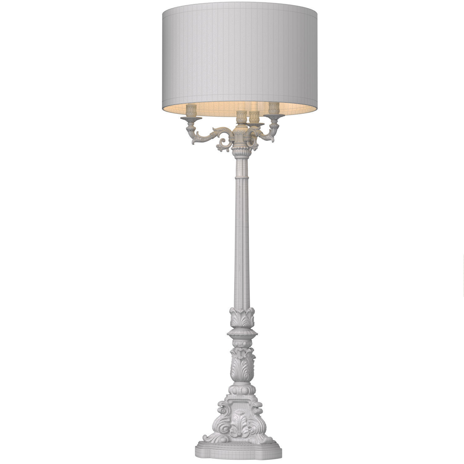 Jonathan lighting Gold Classical European traditional Floor lamp 3D model_5