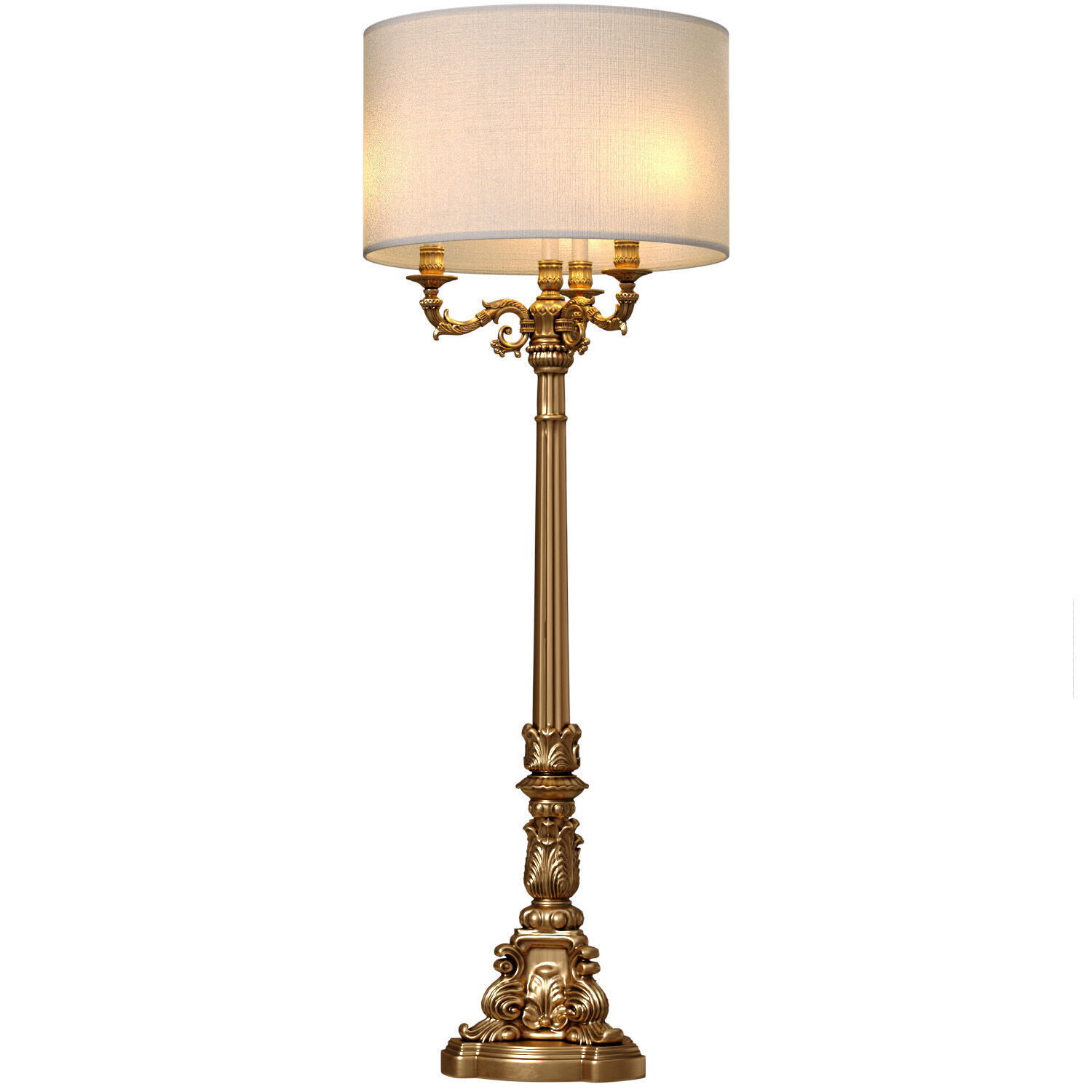 Jonathan lighting Gold Classical European traditional Floor lamp 3D model_1