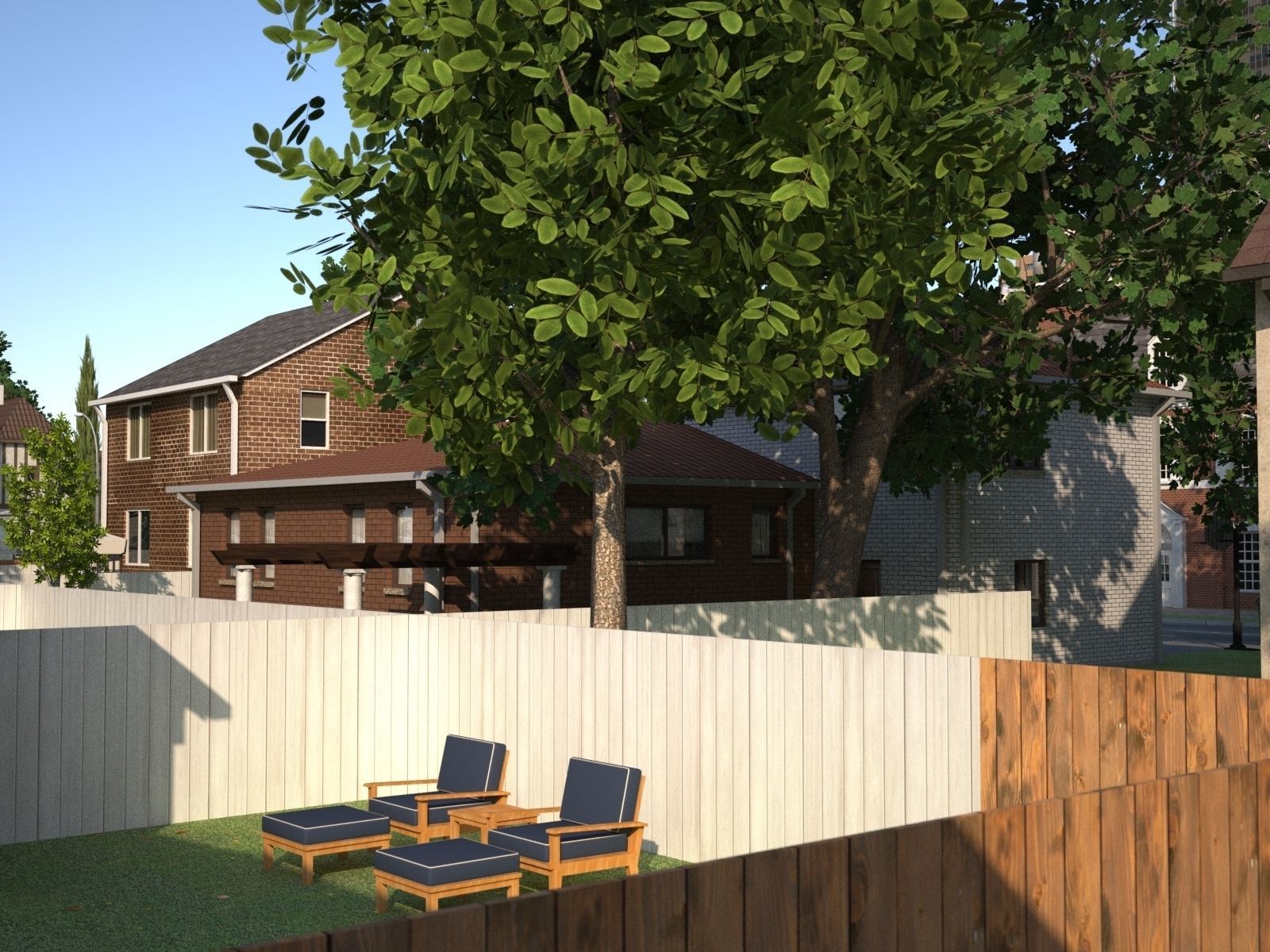 City with suburb Low-poly 3D model_17