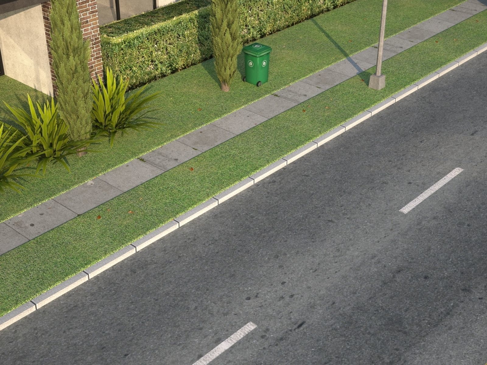 City with suburb Low-poly 3D model_20