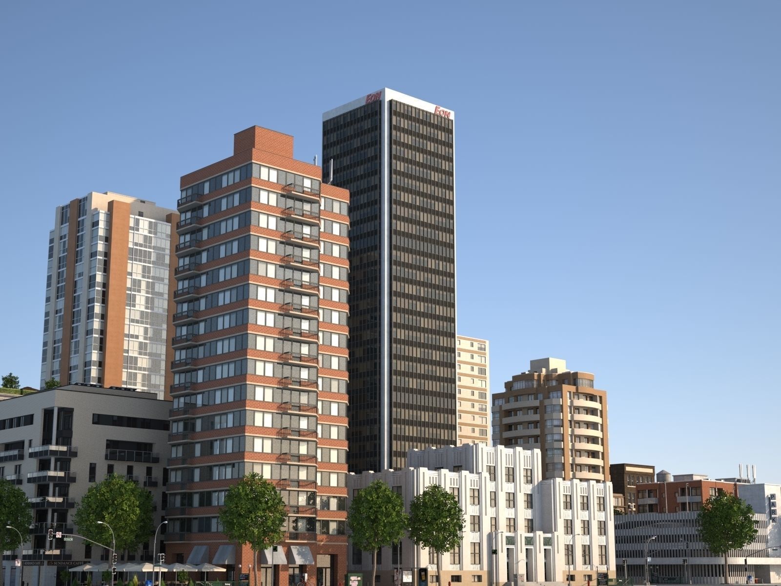 City with suburb Low-poly 3D model_28