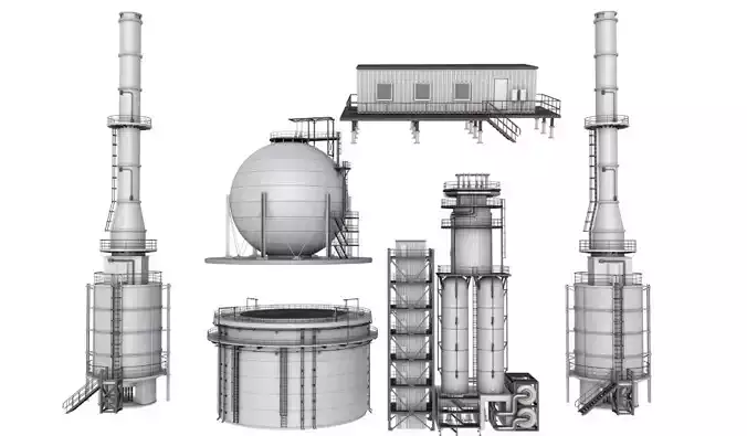 Refinery Modules collection 3D model