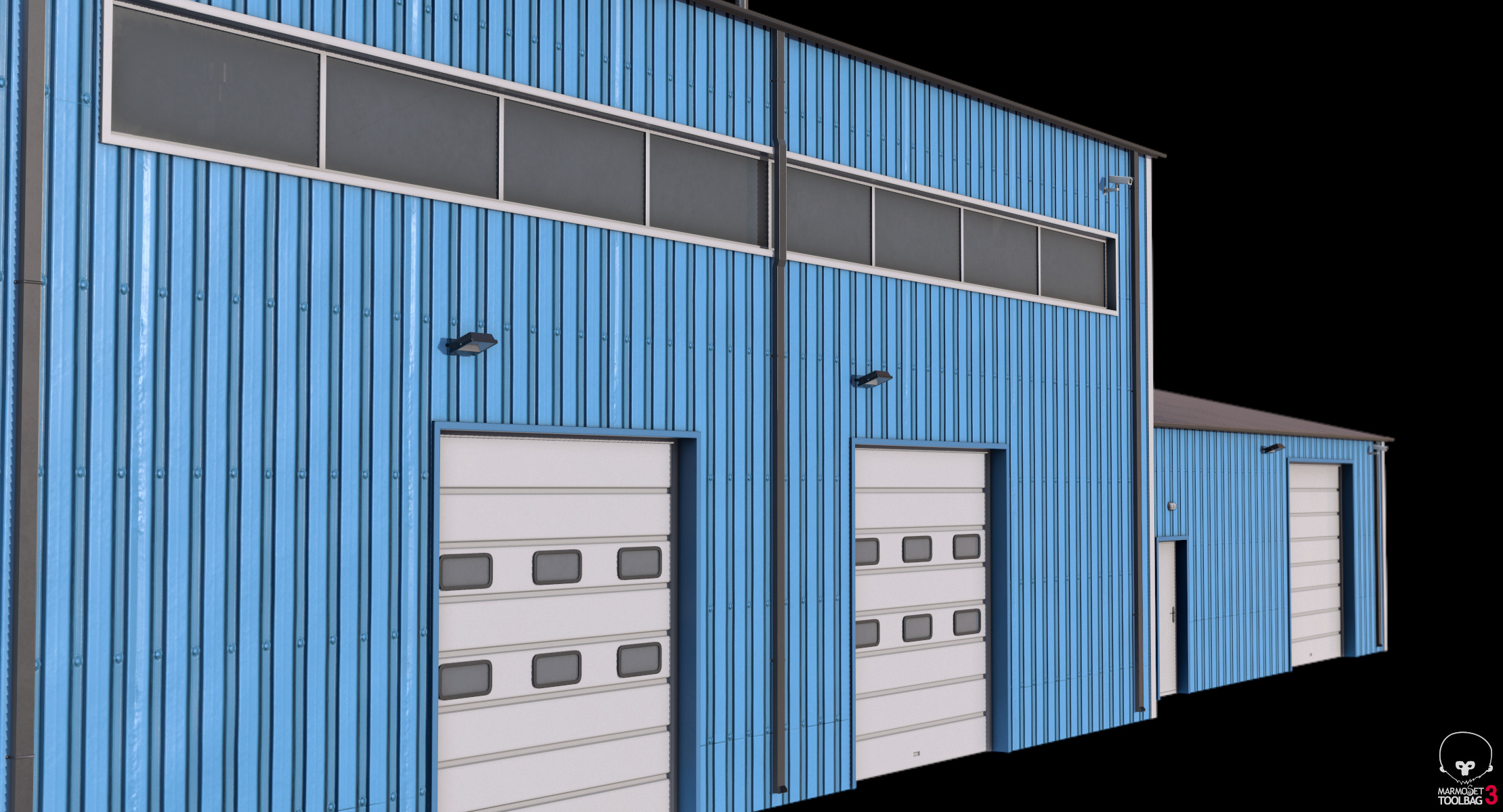iIndustrial Building 9 Blue Low-poly 3D model_18