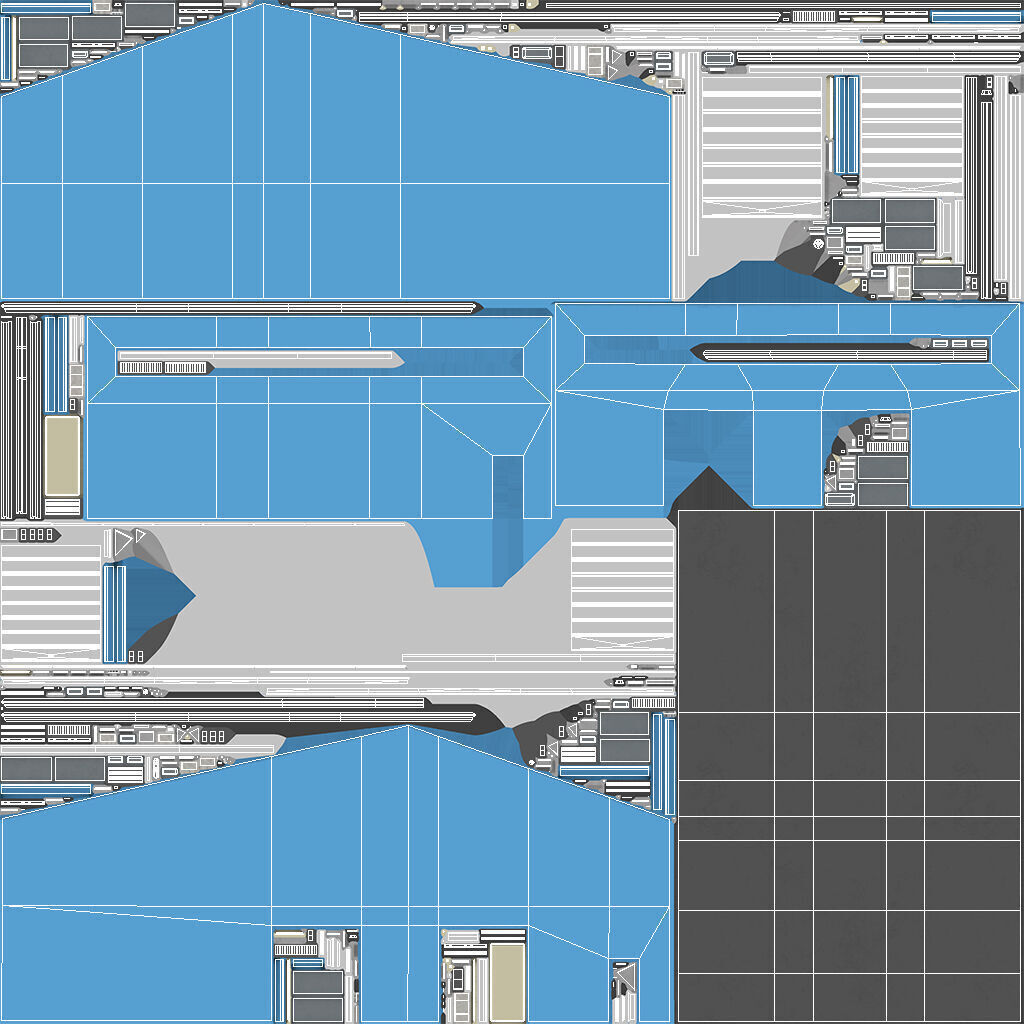 iIndustrial Building 9 Blue Low-poly 3D model_13