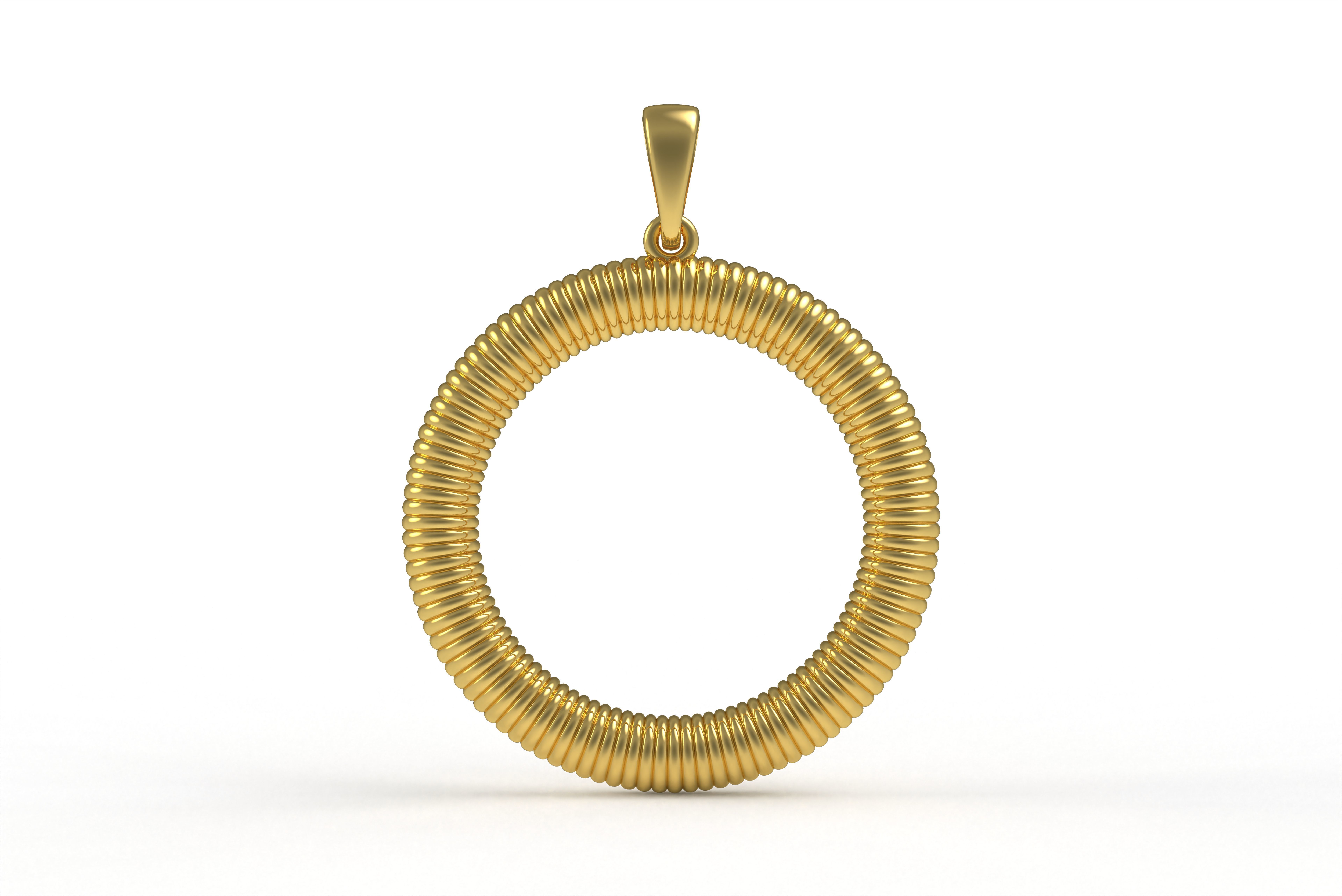 Spiral Initial Letter O Pendant 3D print model_1