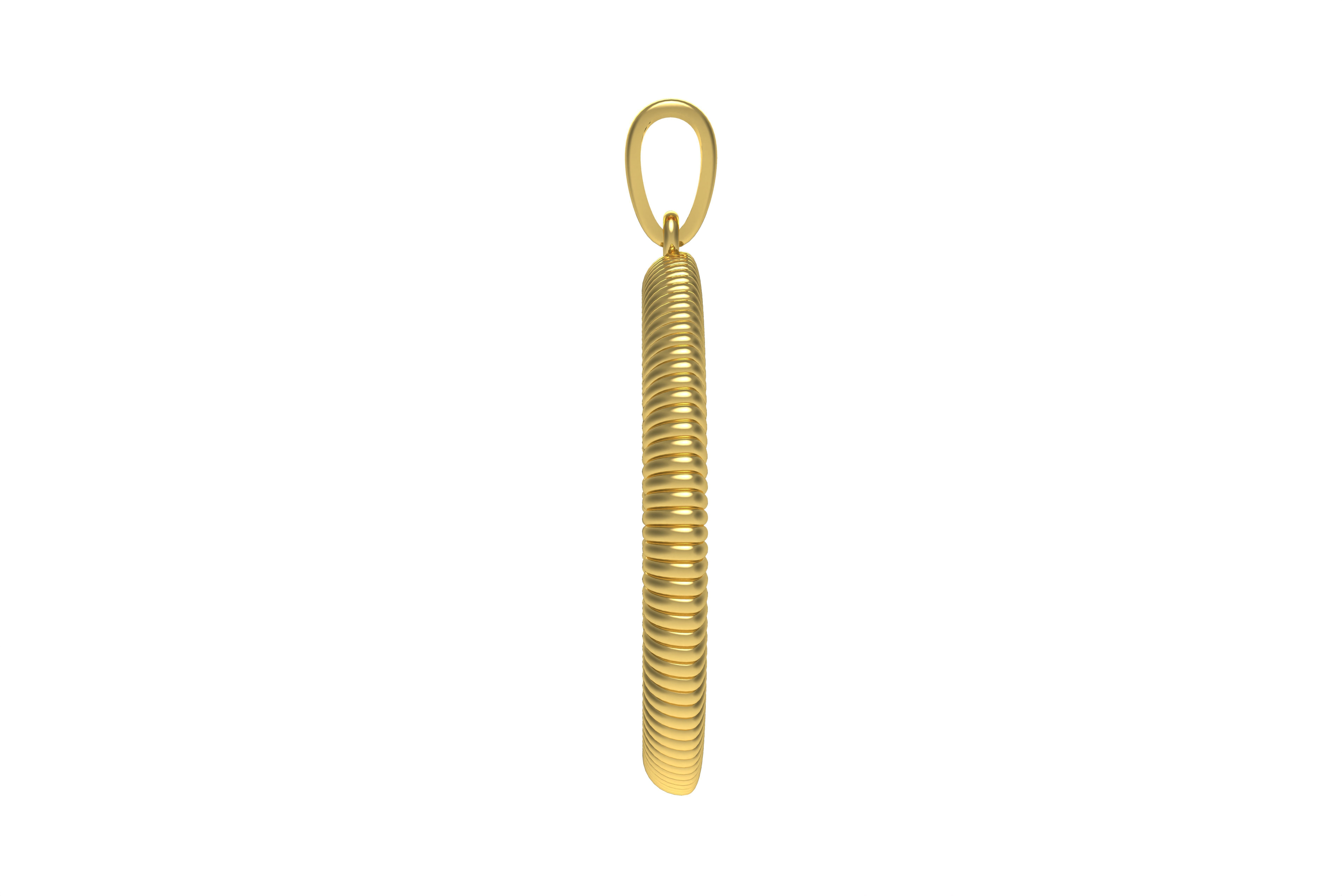 Spiral Initial Letter O Pendant 3D print model_3