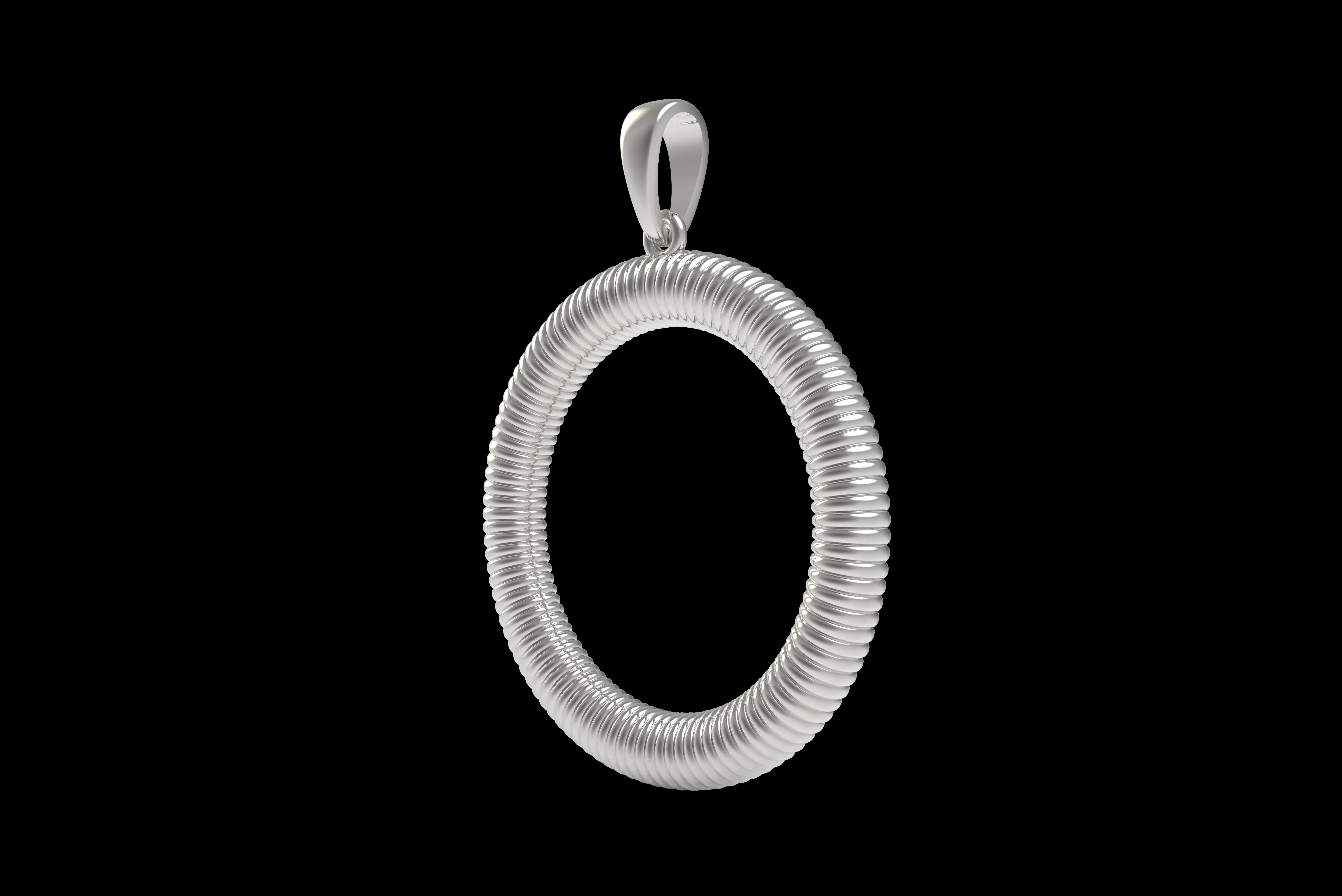 Spiral Initial Letter O Pendant 3D print model_28