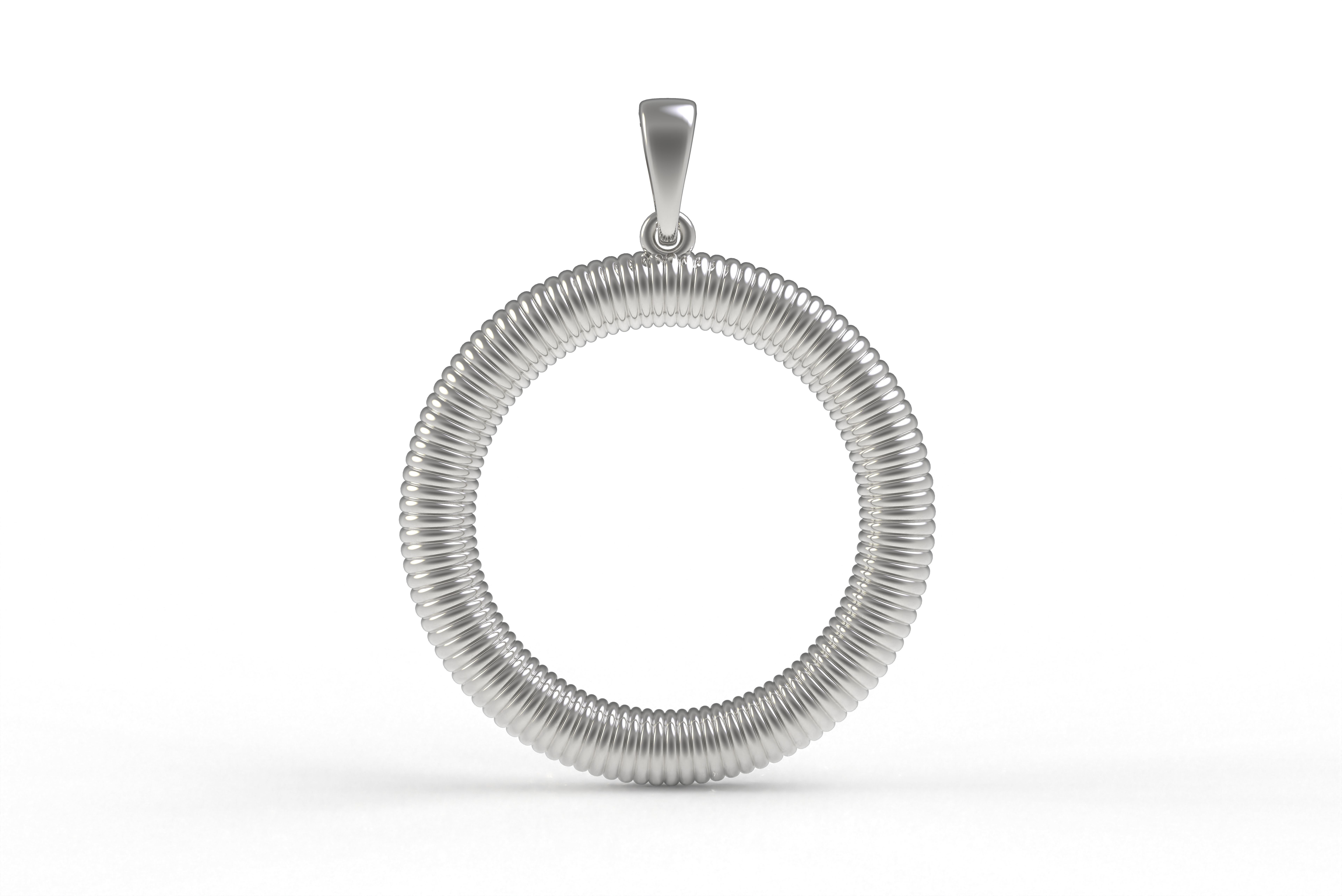Spiral Initial Letter O Pendant 3D print model_6
