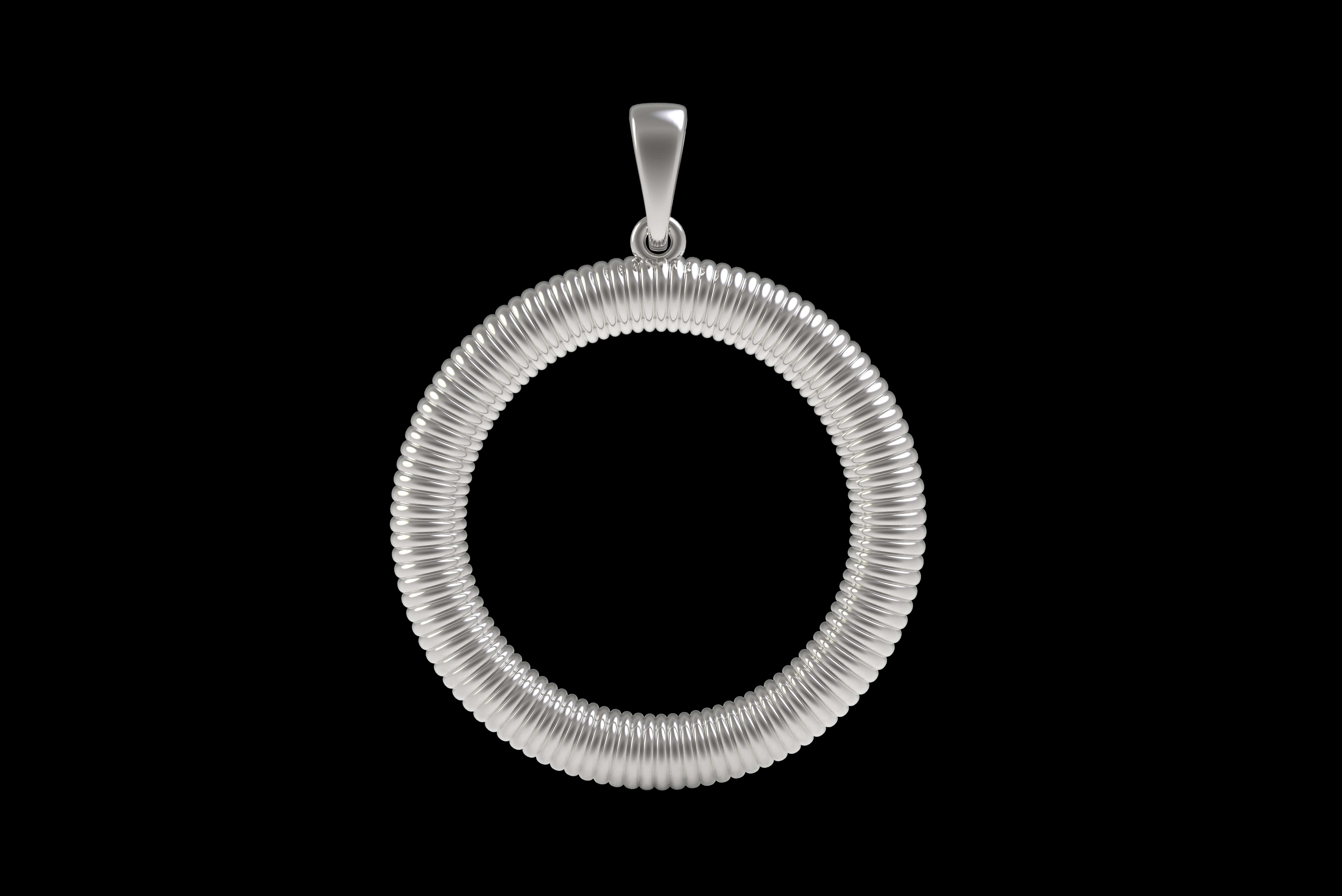 Spiral Initial Letter O Pendant 3D print model_26