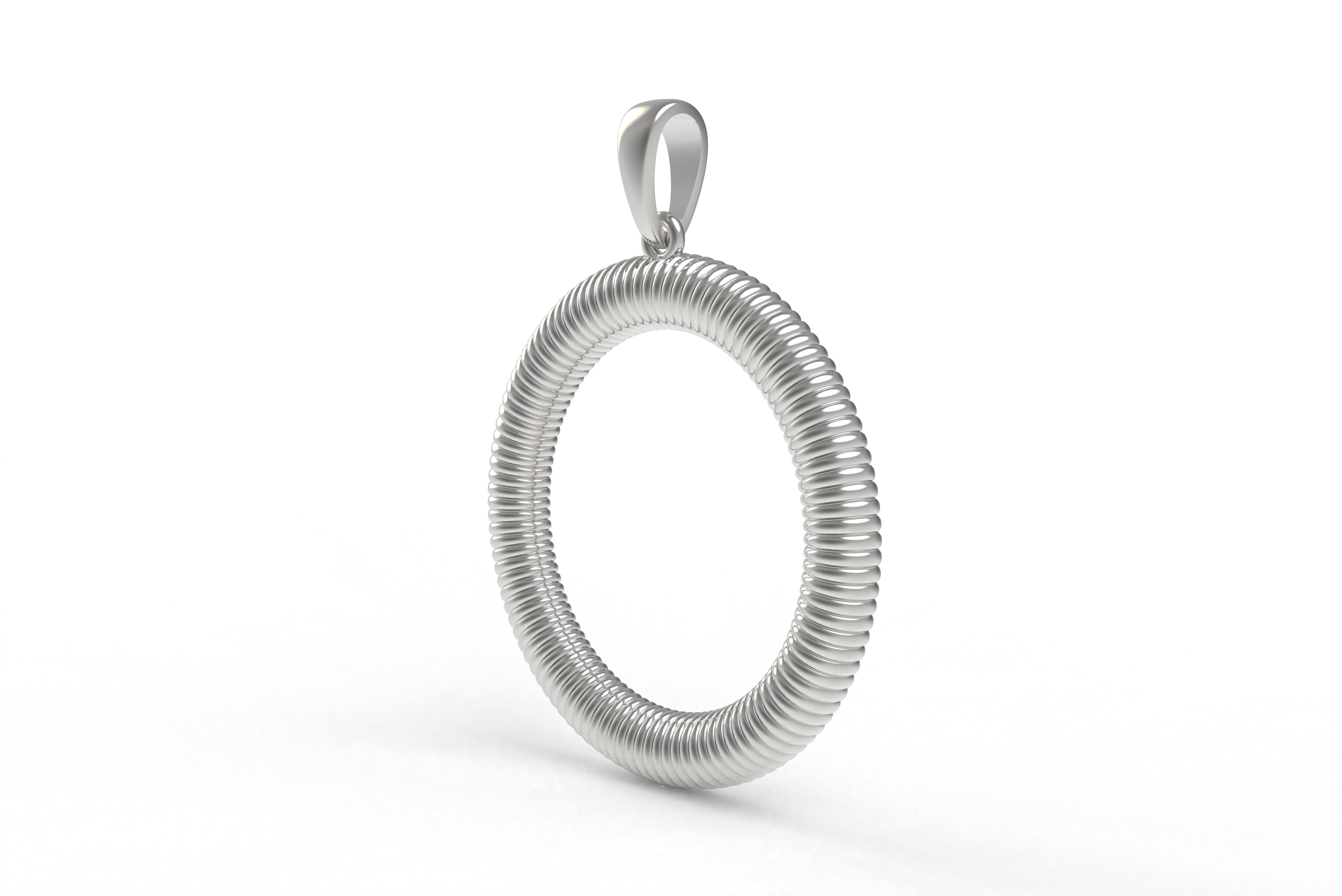 Spiral Initial Letter O Pendant 3D print model_8