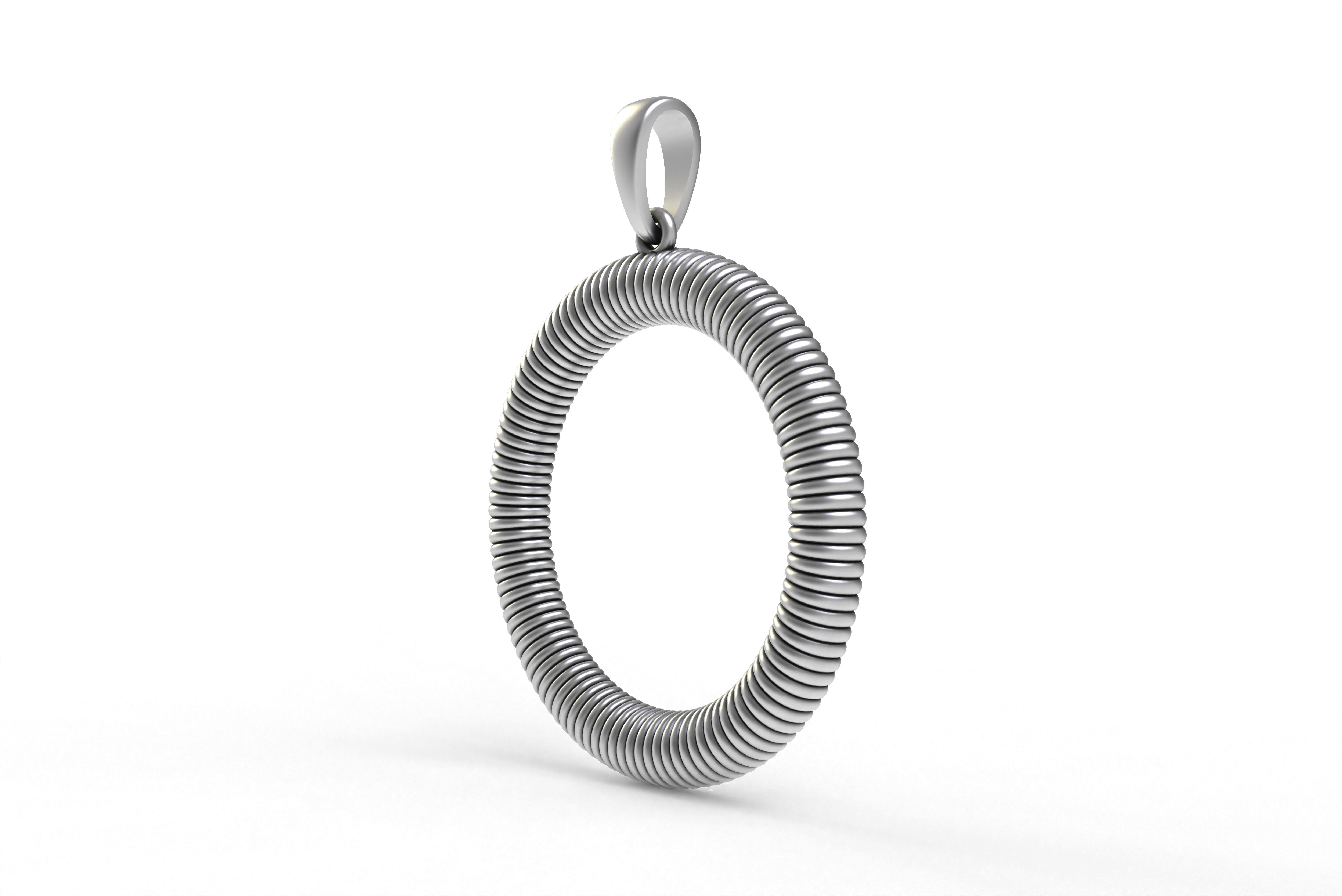 Spiral Initial Letter O Pendant 3D print model_20