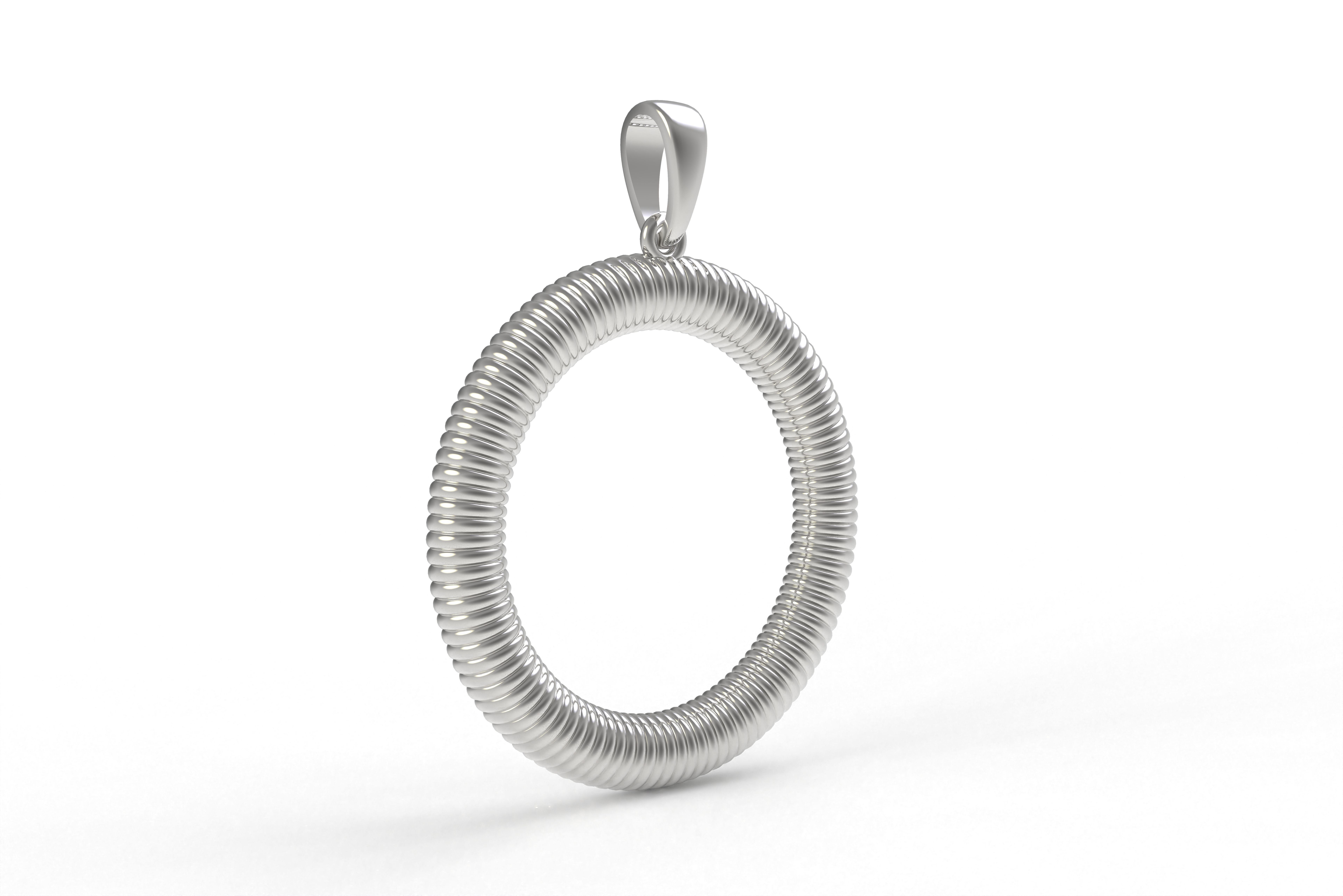 Spiral Initial Letter O Pendant 3D print model_9