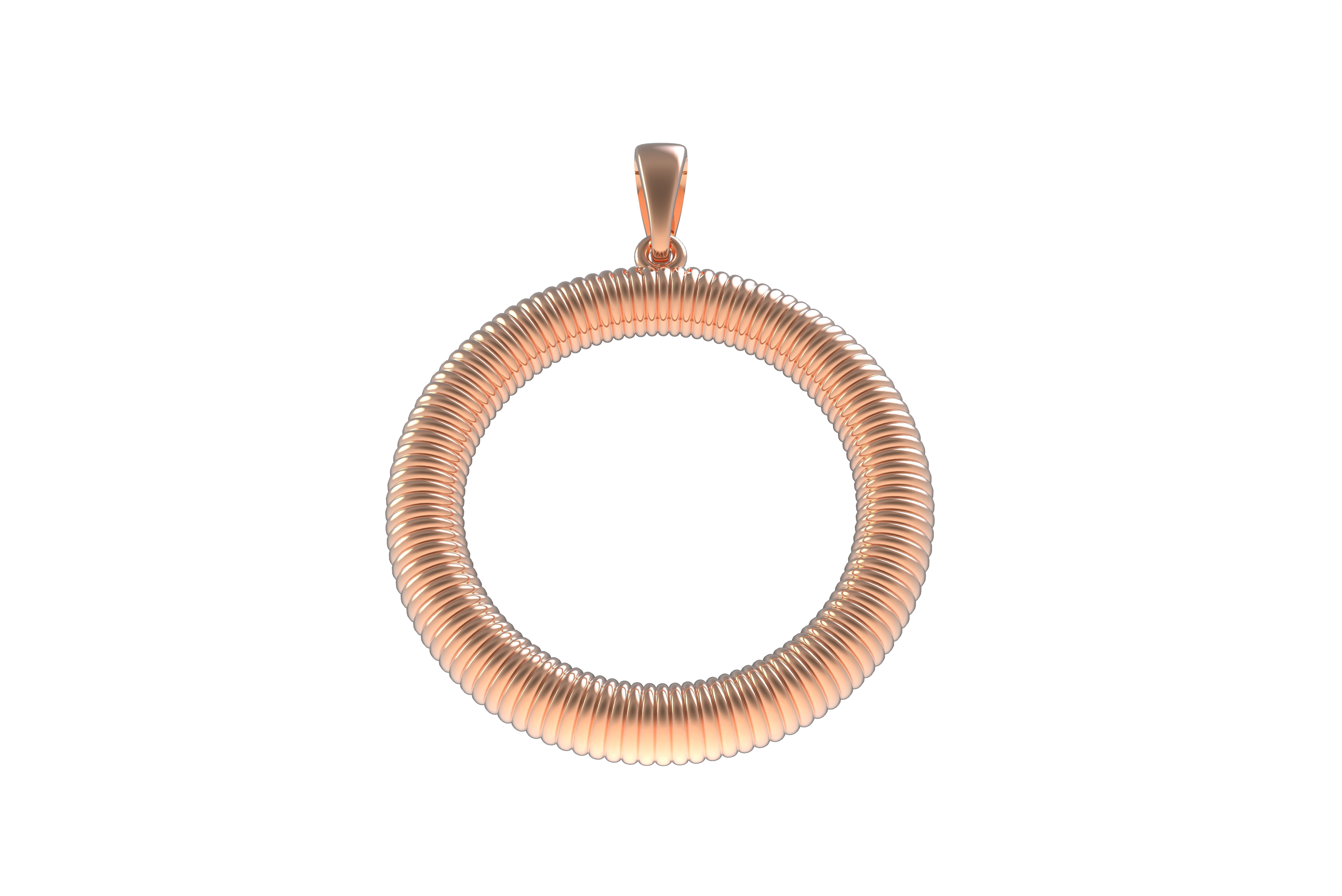 Spiral Initial Letter O Pendant 3D print model_11