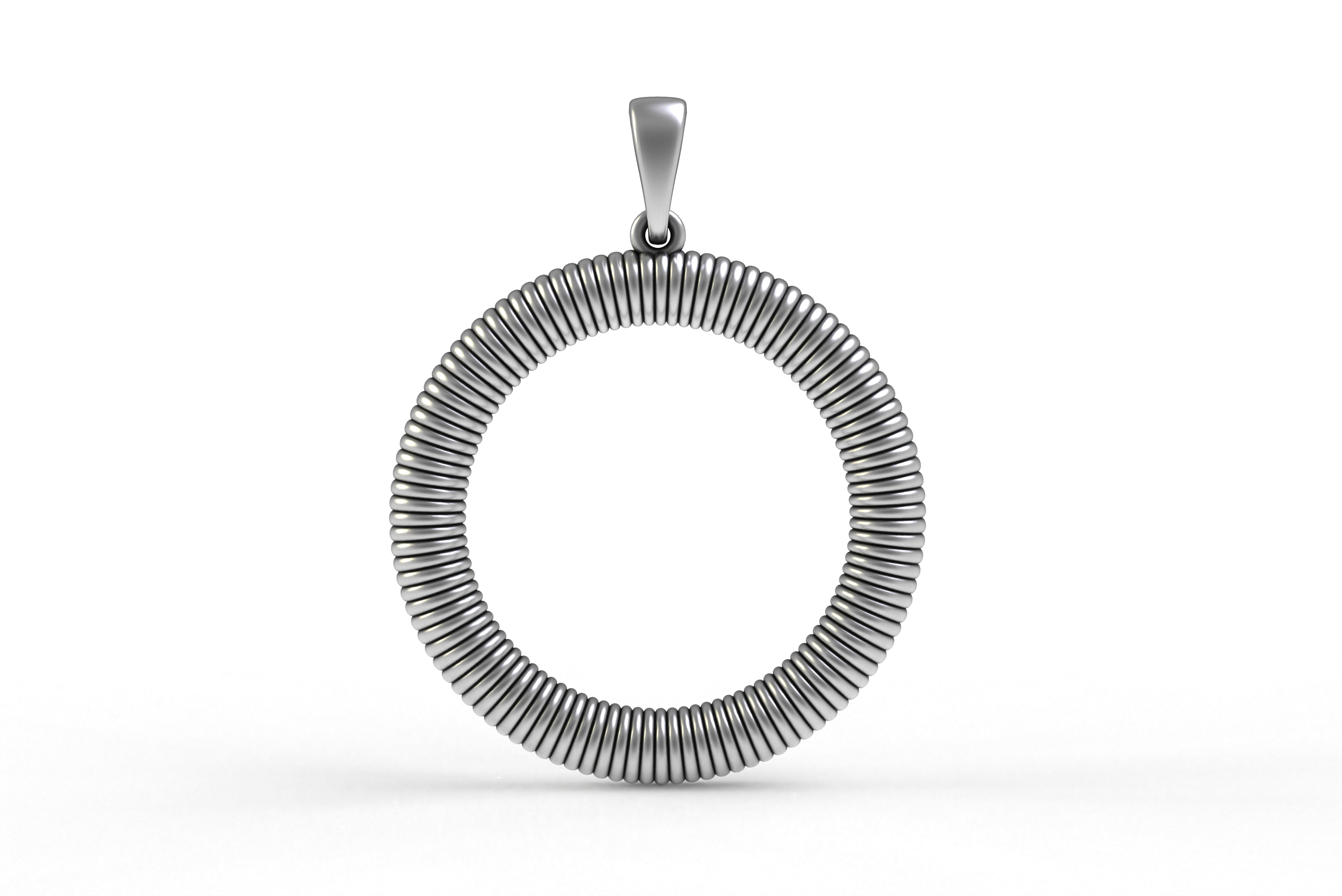 Spiral Initial Letter O Pendant 3D print model_18