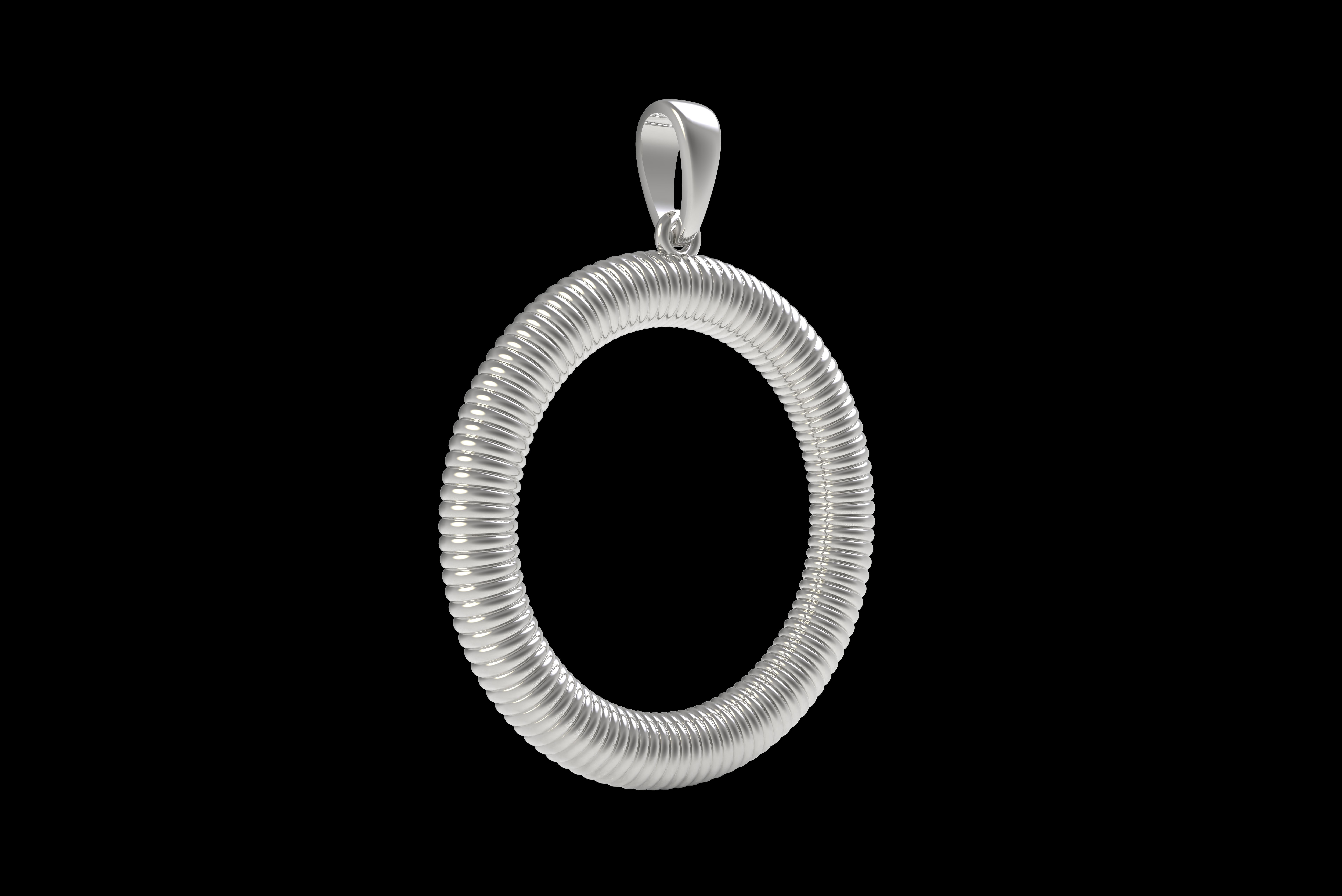 Spiral Initial Letter O Pendant 3D print model_29