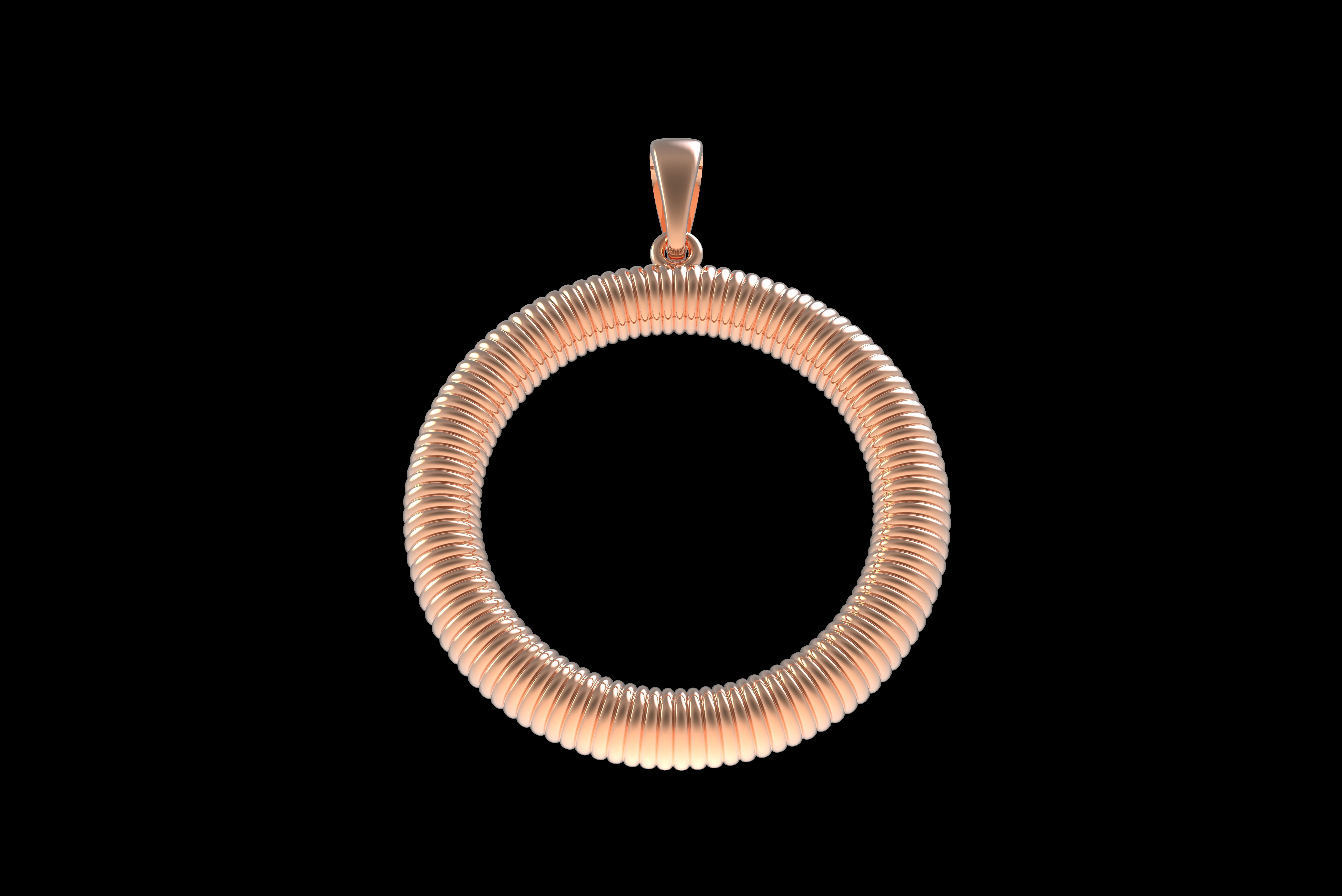 Spiral Initial Letter O Pendant 3D print model_31