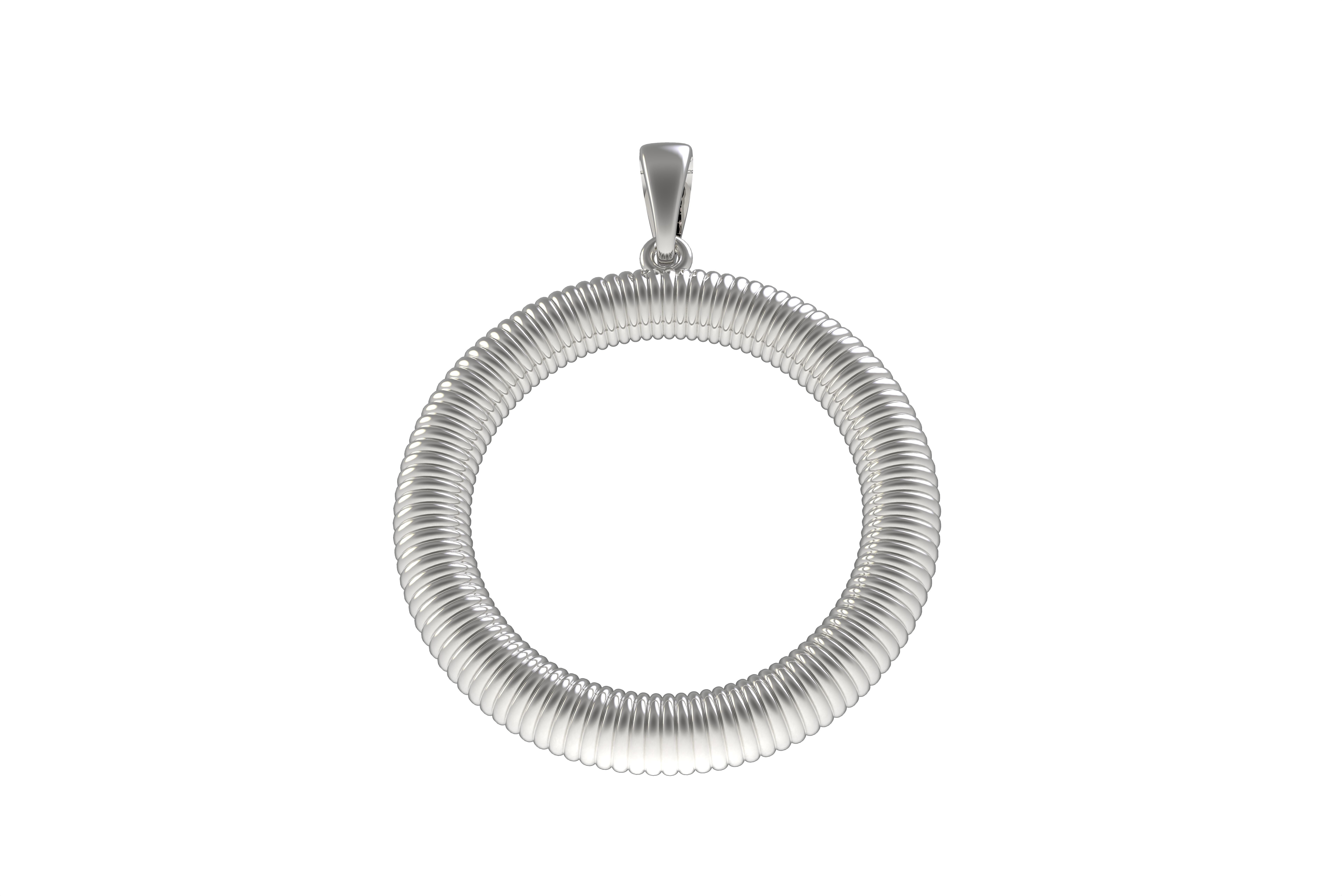 Spiral Initial Letter O Pendant 3D print model_7