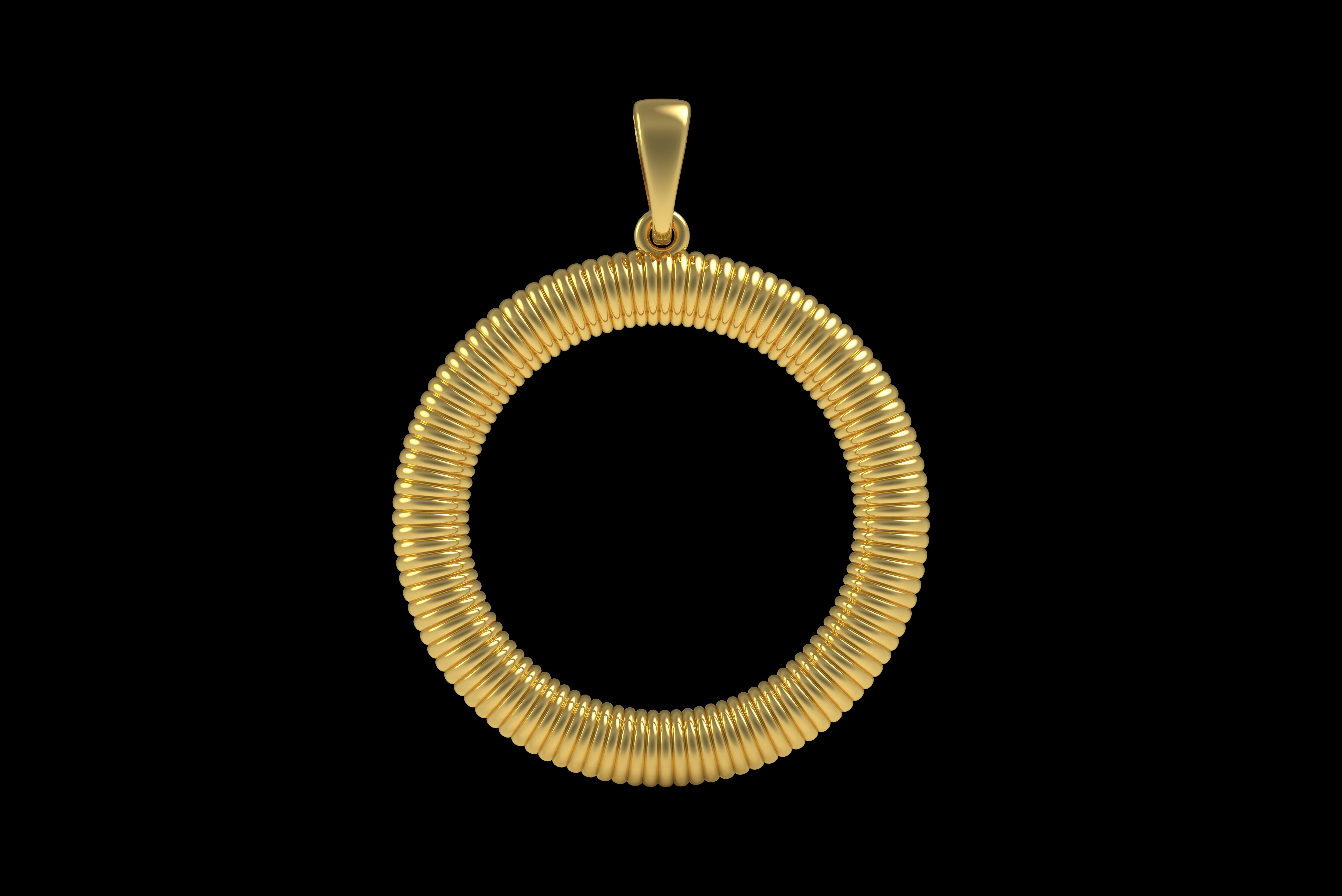 Spiral Initial Letter O Pendant 3D print model_22