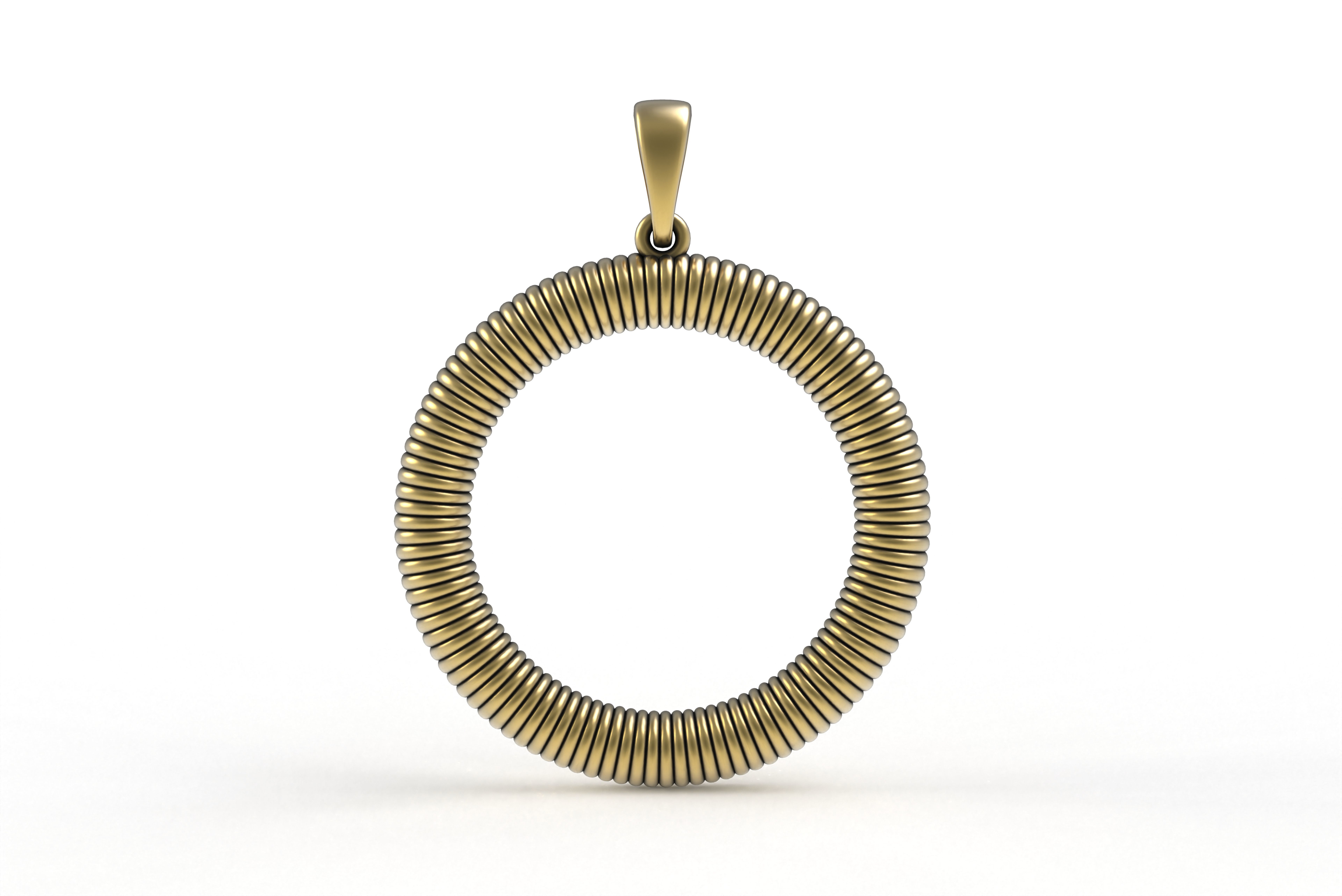 Spiral Initial Letter O Pendant 3D print model_14