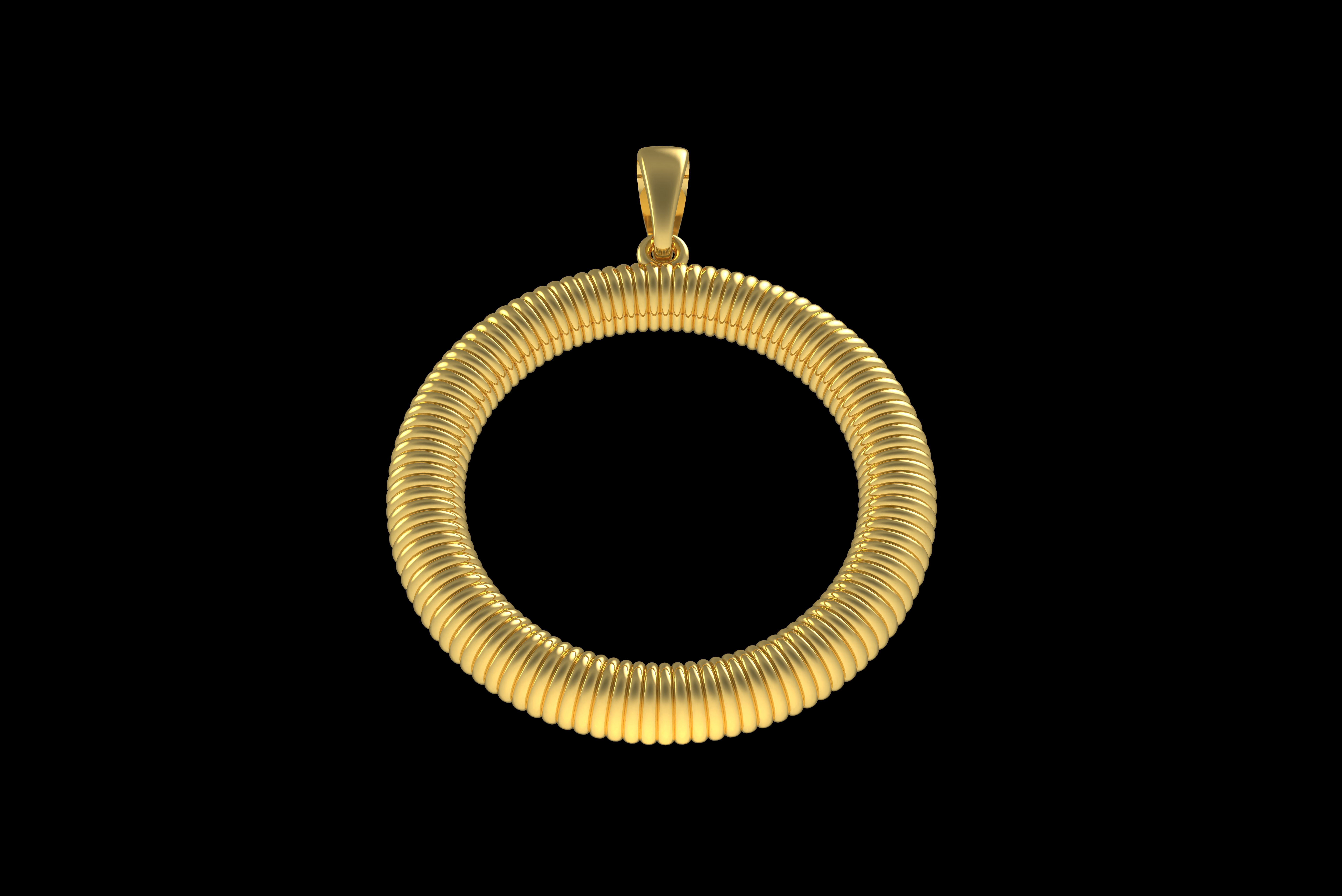 Spiral Initial Letter O Pendant 3D print model_23