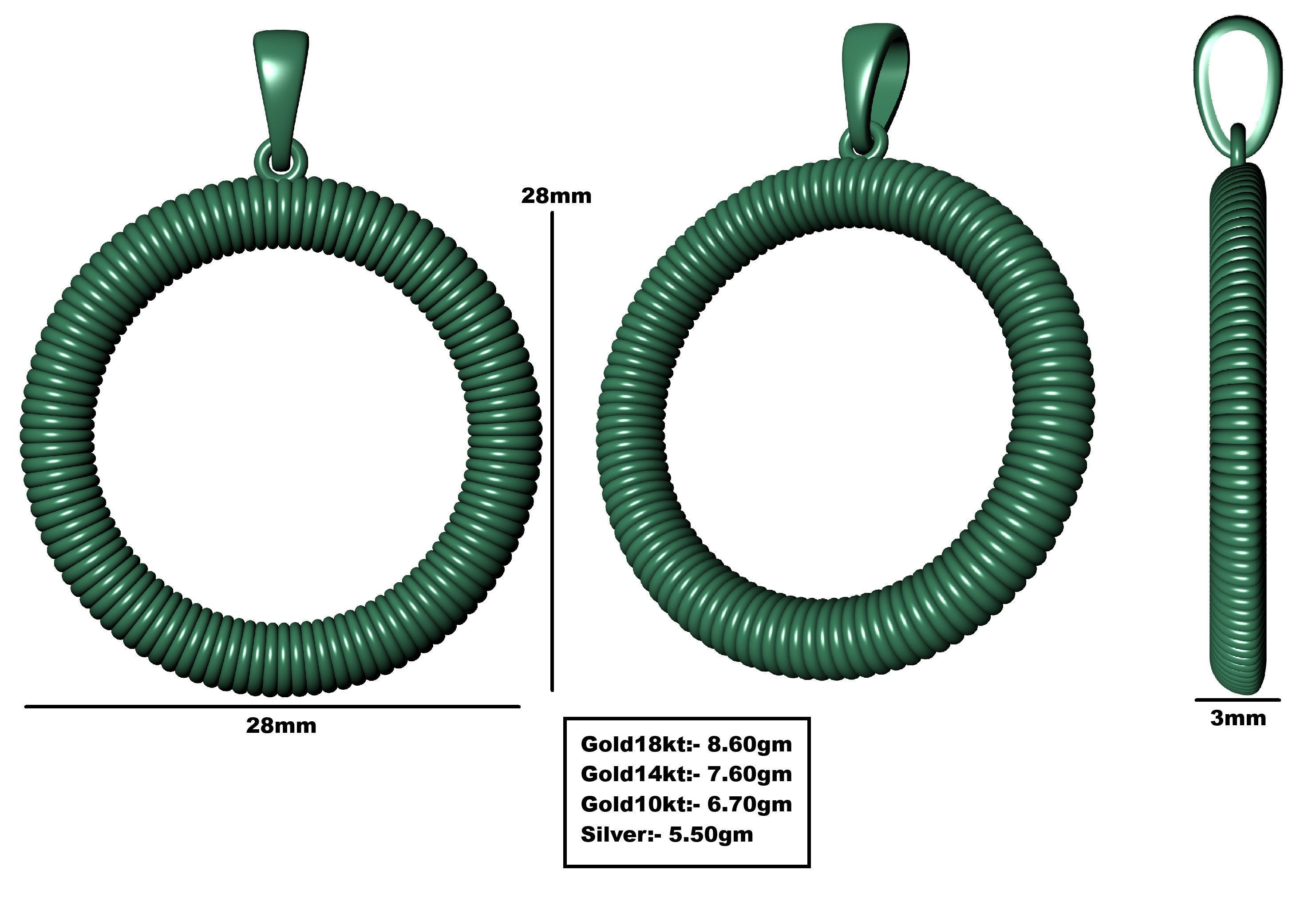 Spiral Initial Letter O Pendant 3D print model_34