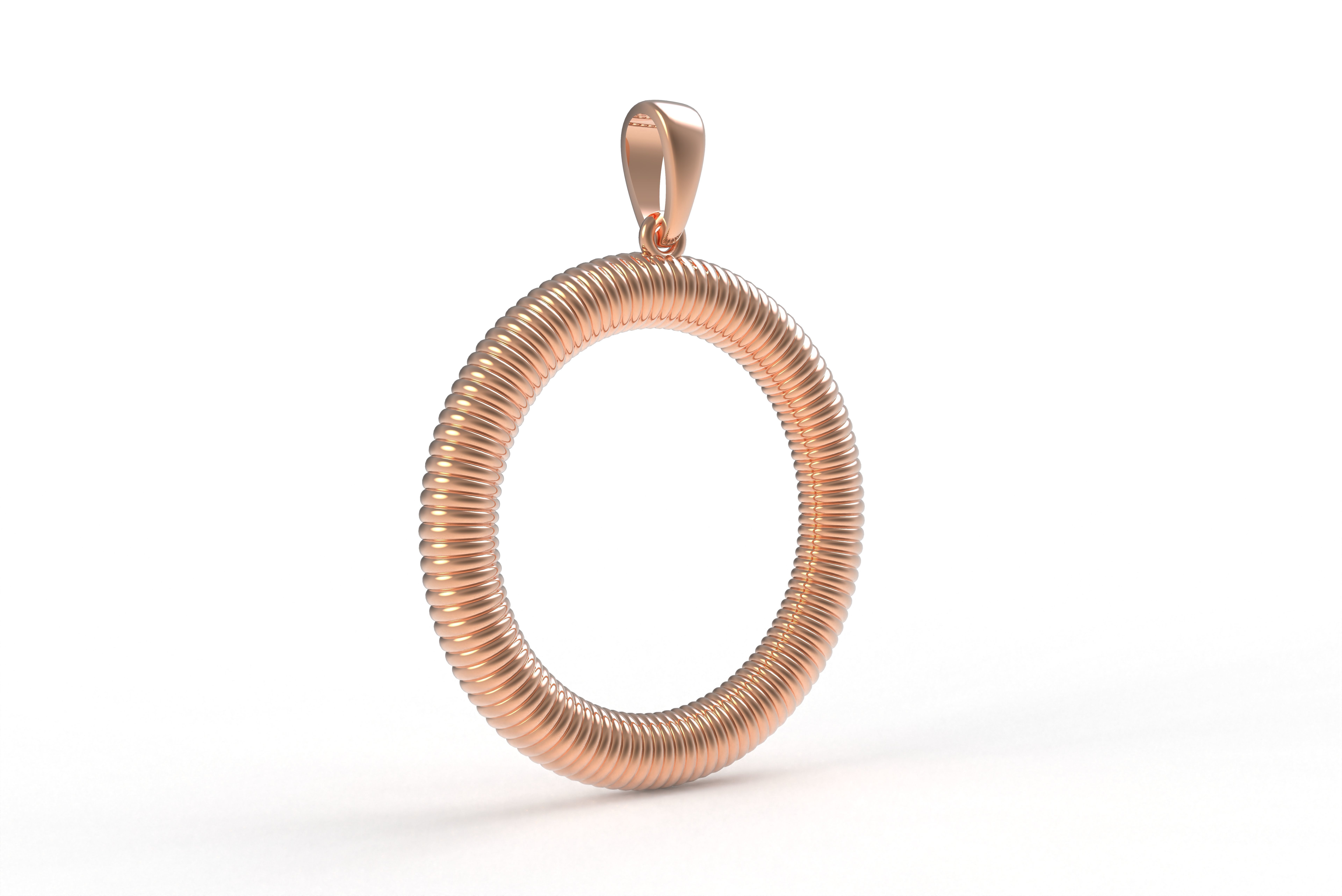 Spiral Initial Letter O Pendant 3D print model_13