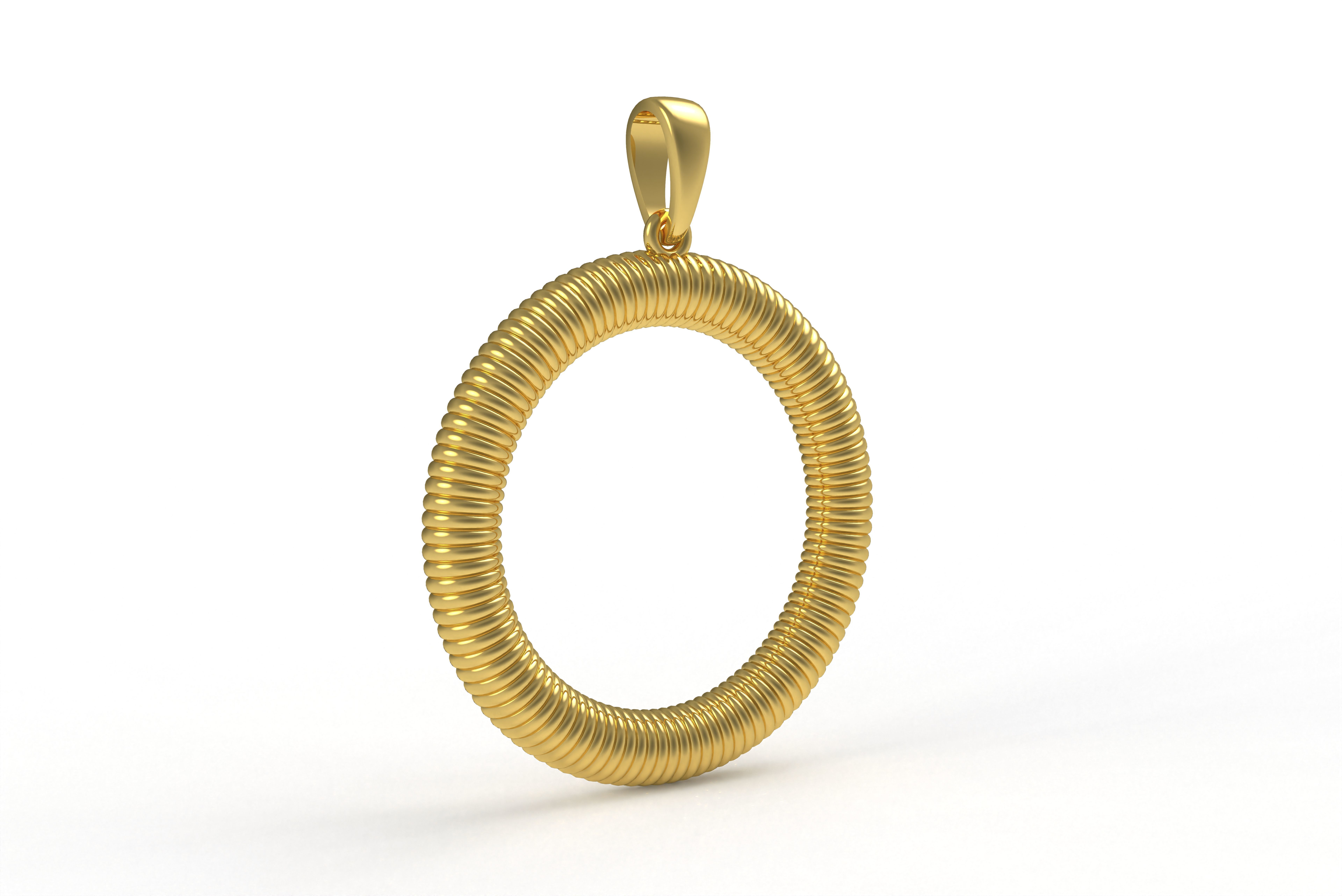 Spiral Initial Letter O Pendant 3D print model_5