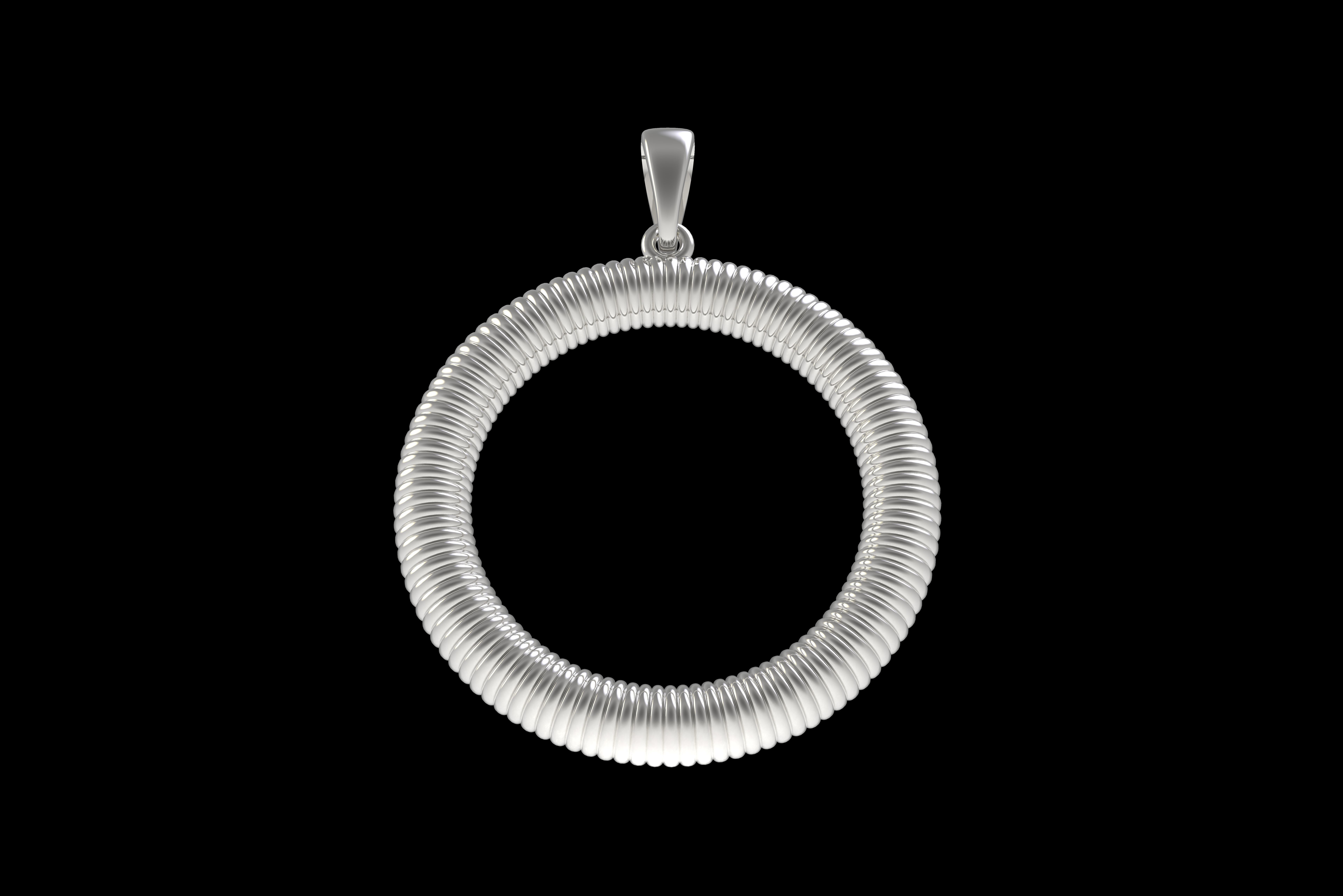 Spiral Initial Letter O Pendant 3D print model_27