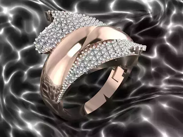 Ring rose gold with diamonds
