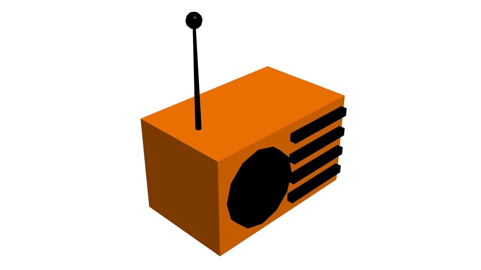 Low Poly Game Ready Radio Low-poly 3D model_5