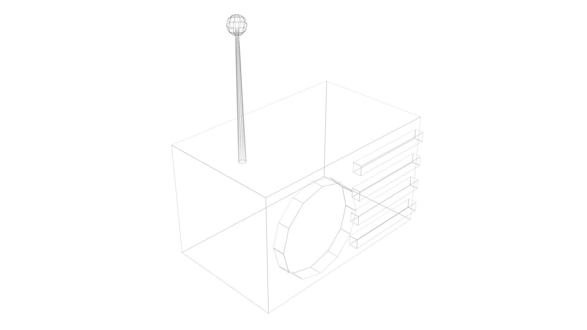 Low Poly Game Ready Radio Low-poly 3D model_12