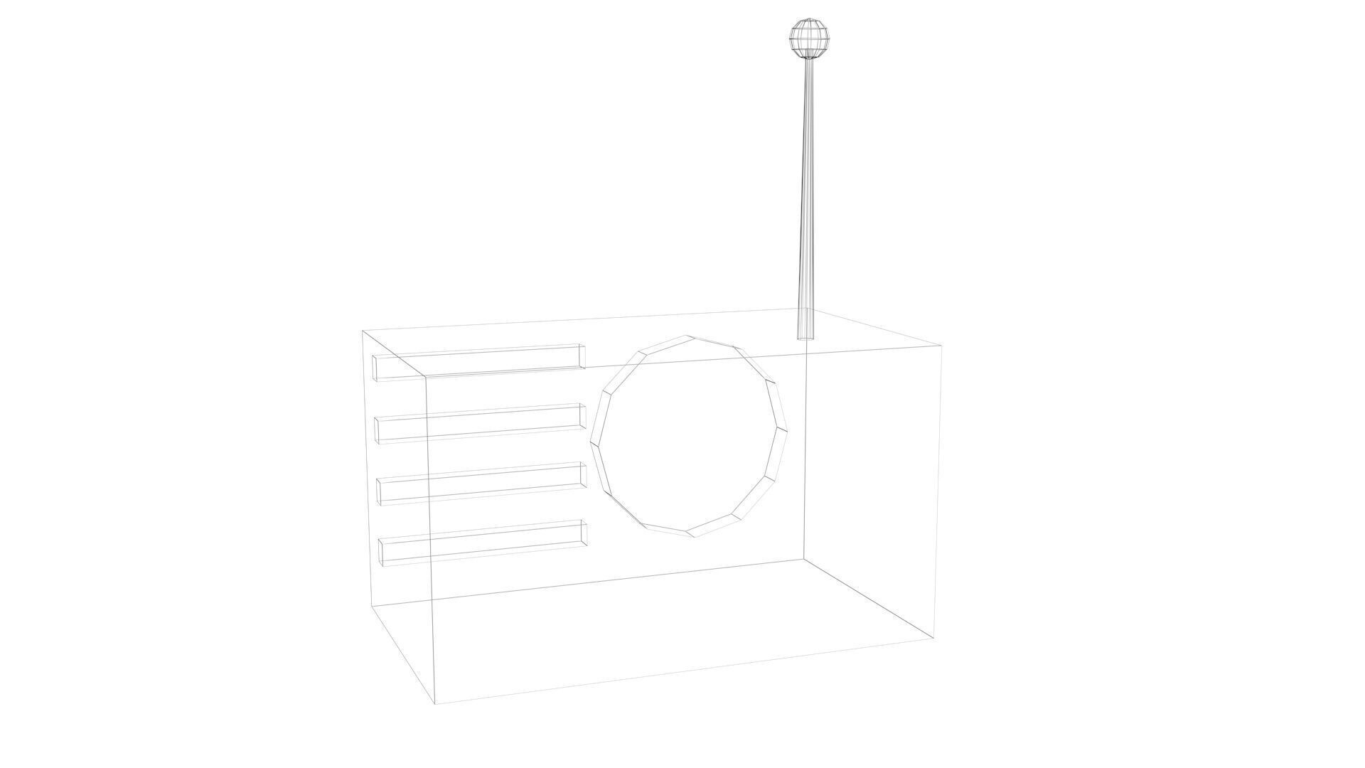 Low Poly Game Ready Radio Low-poly 3D model_14