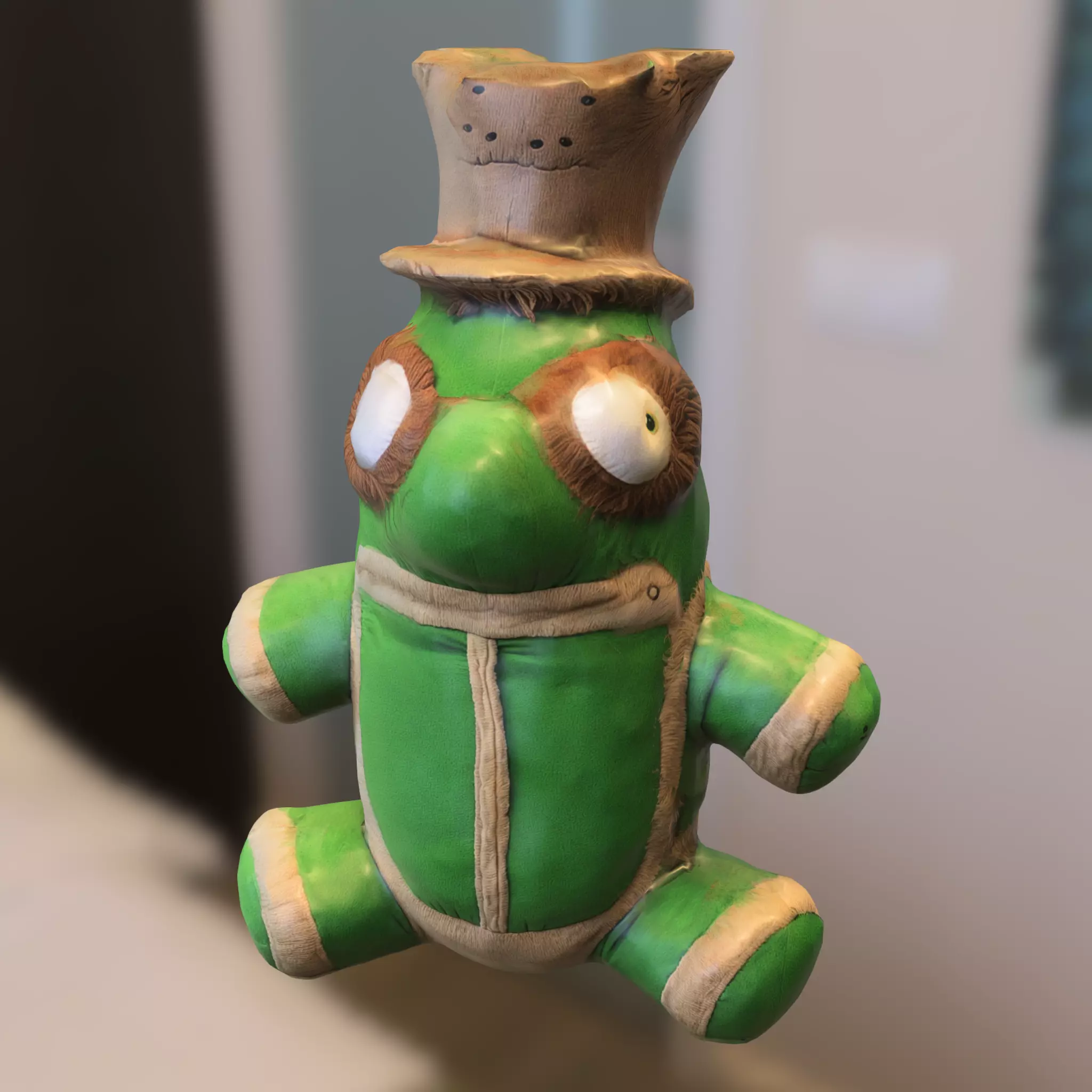 Whimsical Frog Plush Hat  Low-poly 3D model_0