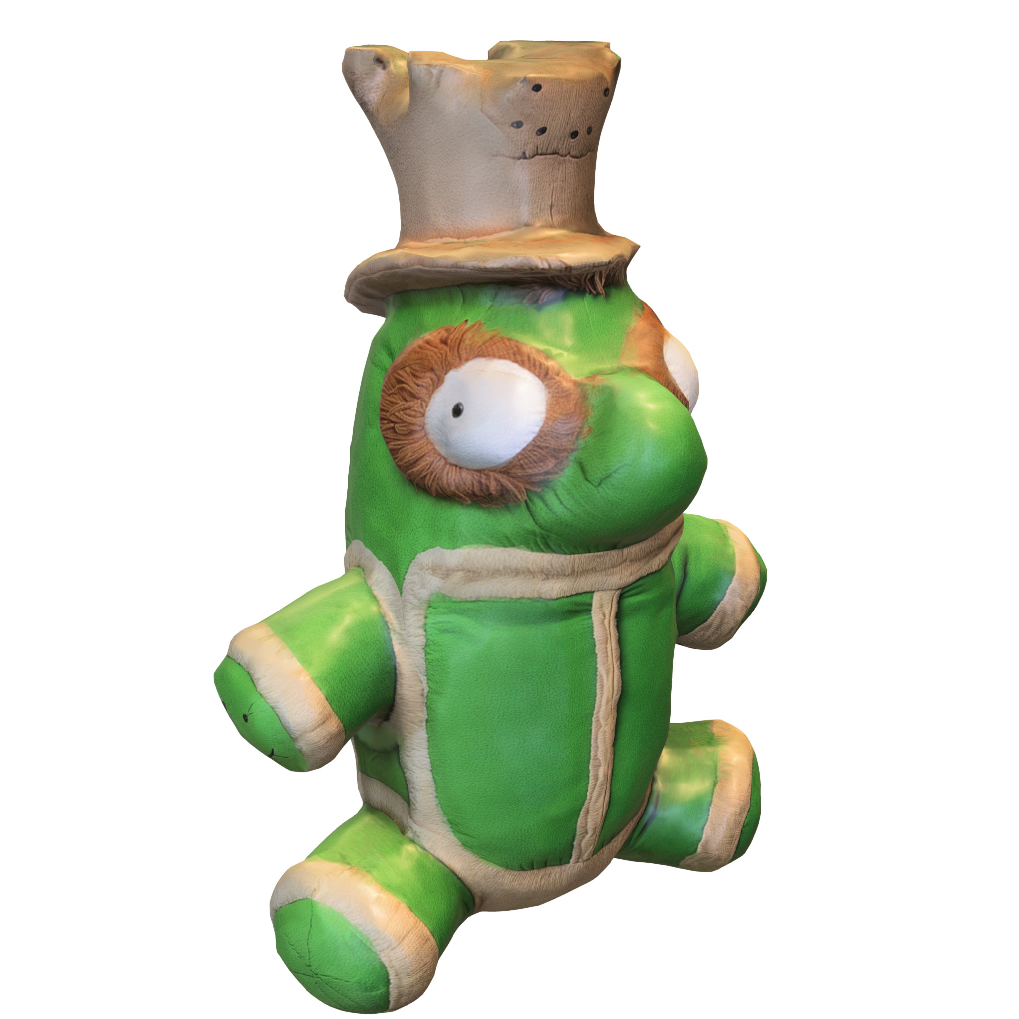 Whimsical Frog Plush Hat  Low-poly 3D model_1