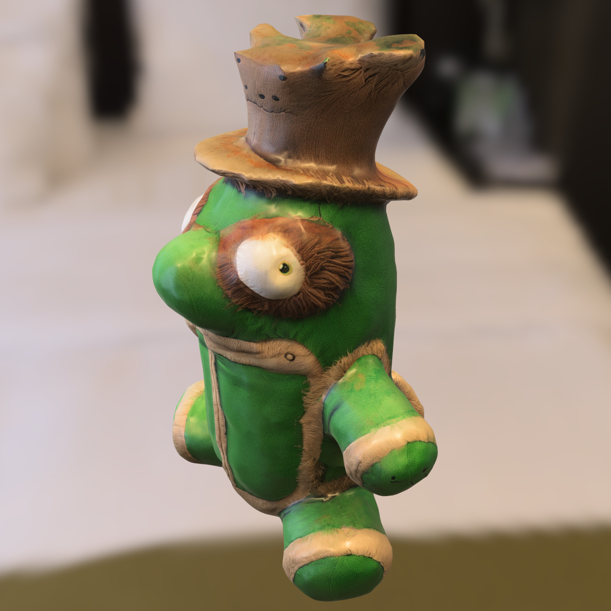 Whimsical Frog Plush Hat  Low-poly 3D model_2