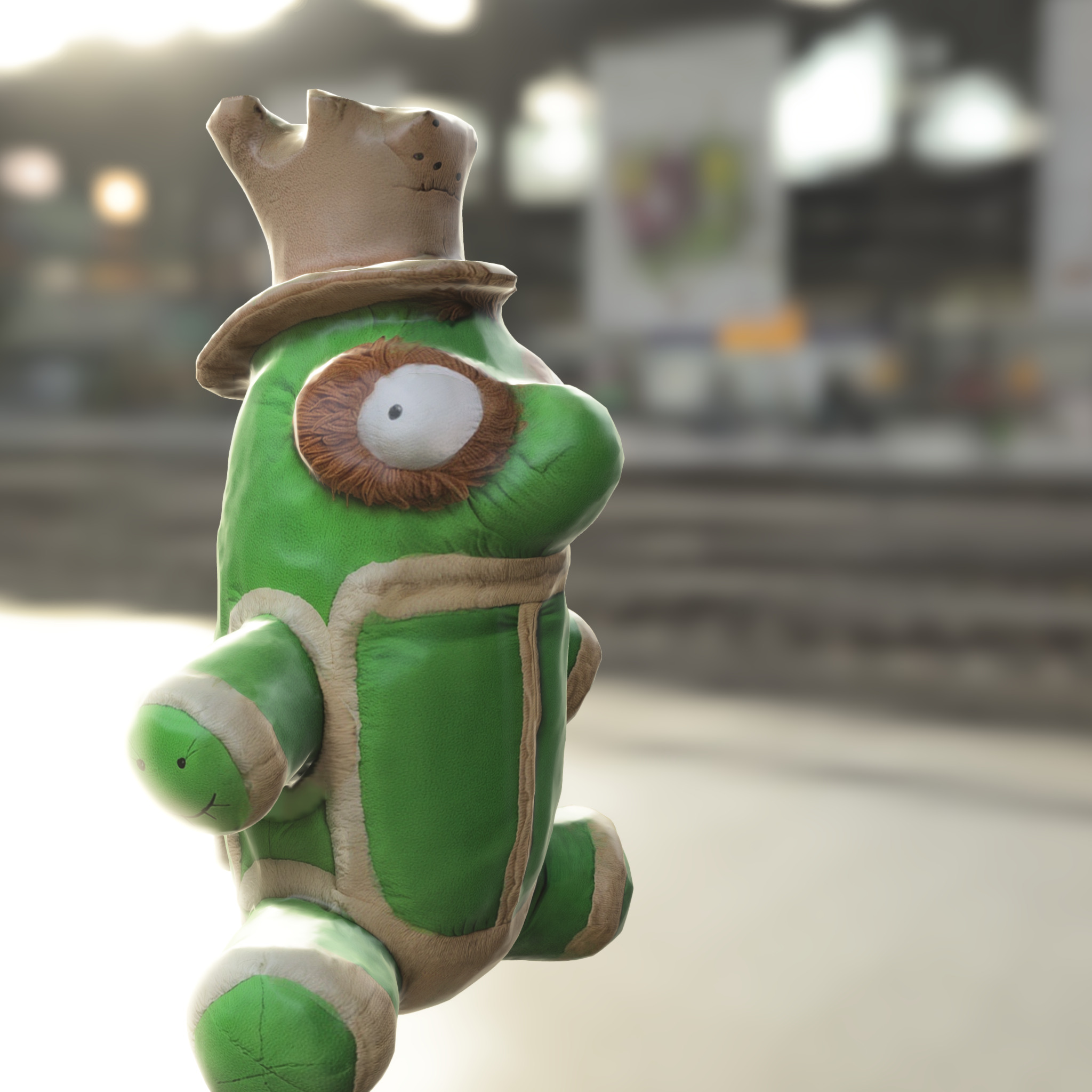 Whimsical Frog Plush Hat  Low-poly 3D model_4