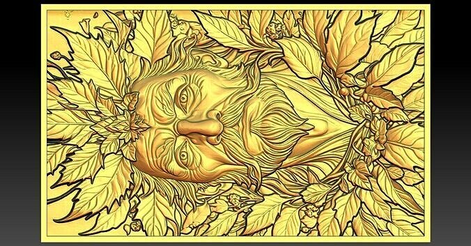 1 Green Man CNC Relief Model 3D print model