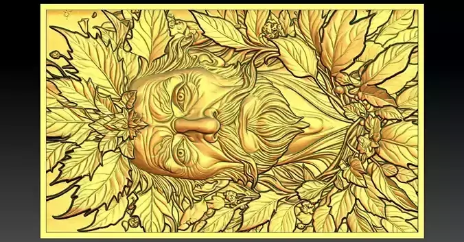 1 Green Man CNC Relief Model