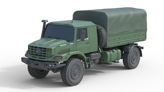 Mercedes Benz Zetros Truck Mercedes-Benz Zetros Low-poly 3D model