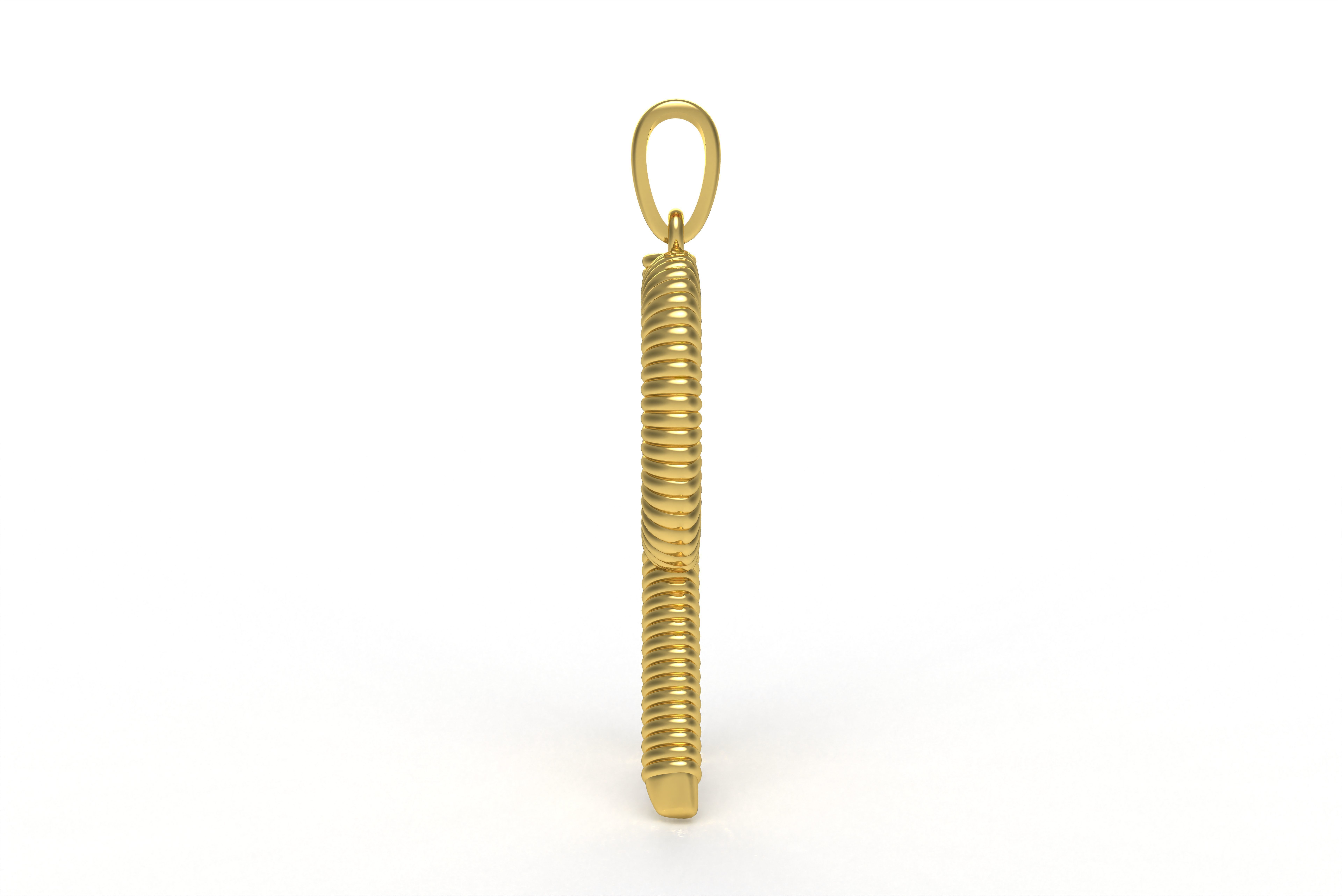 Spiral Initial Letter R Pendant 3D print model_3