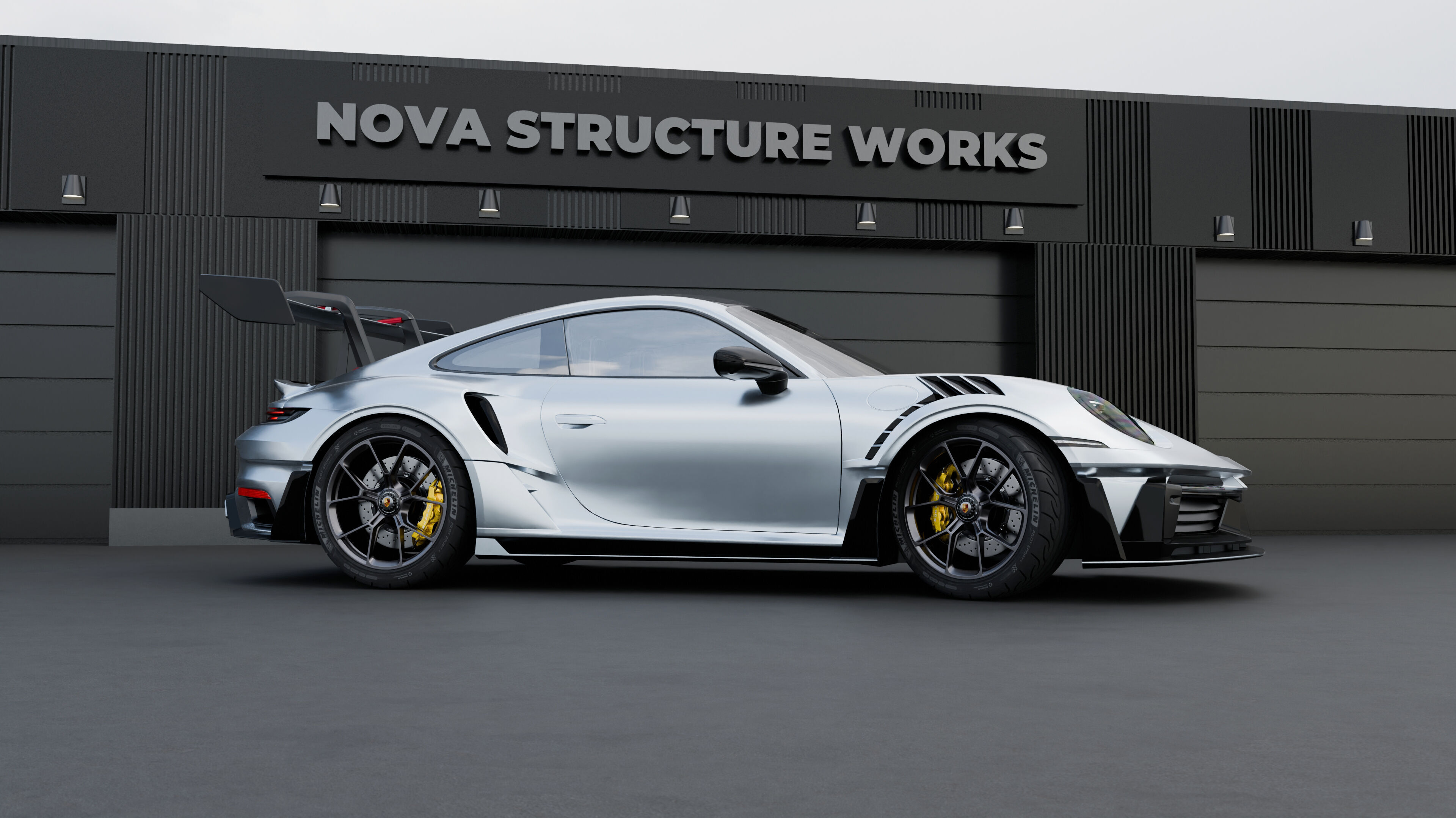 Automotive Industrial Garage Exterior - Blender Scene 3D model_6