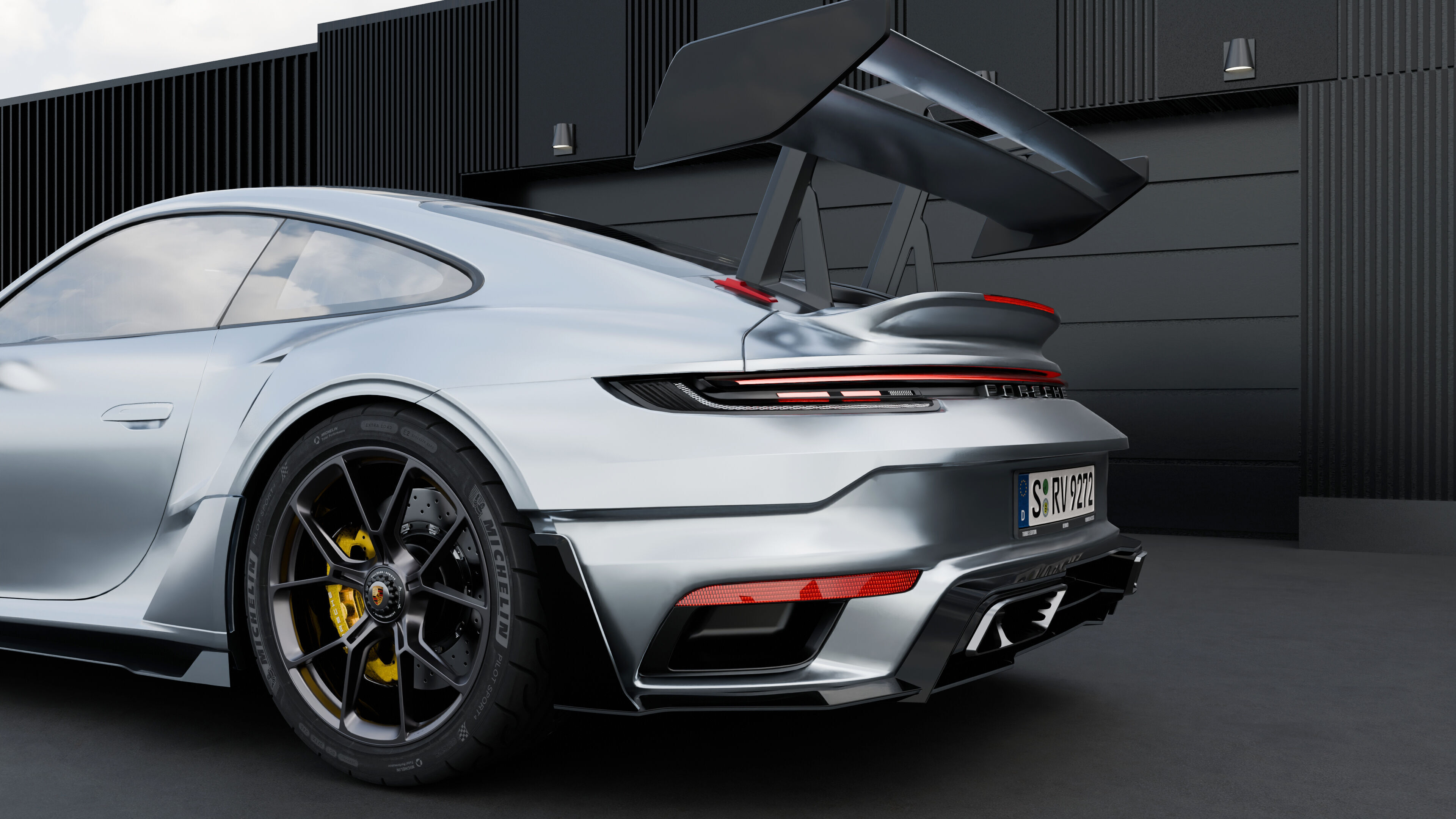 Automotive Industrial Garage Exterior - Blender Scene 3D model_1