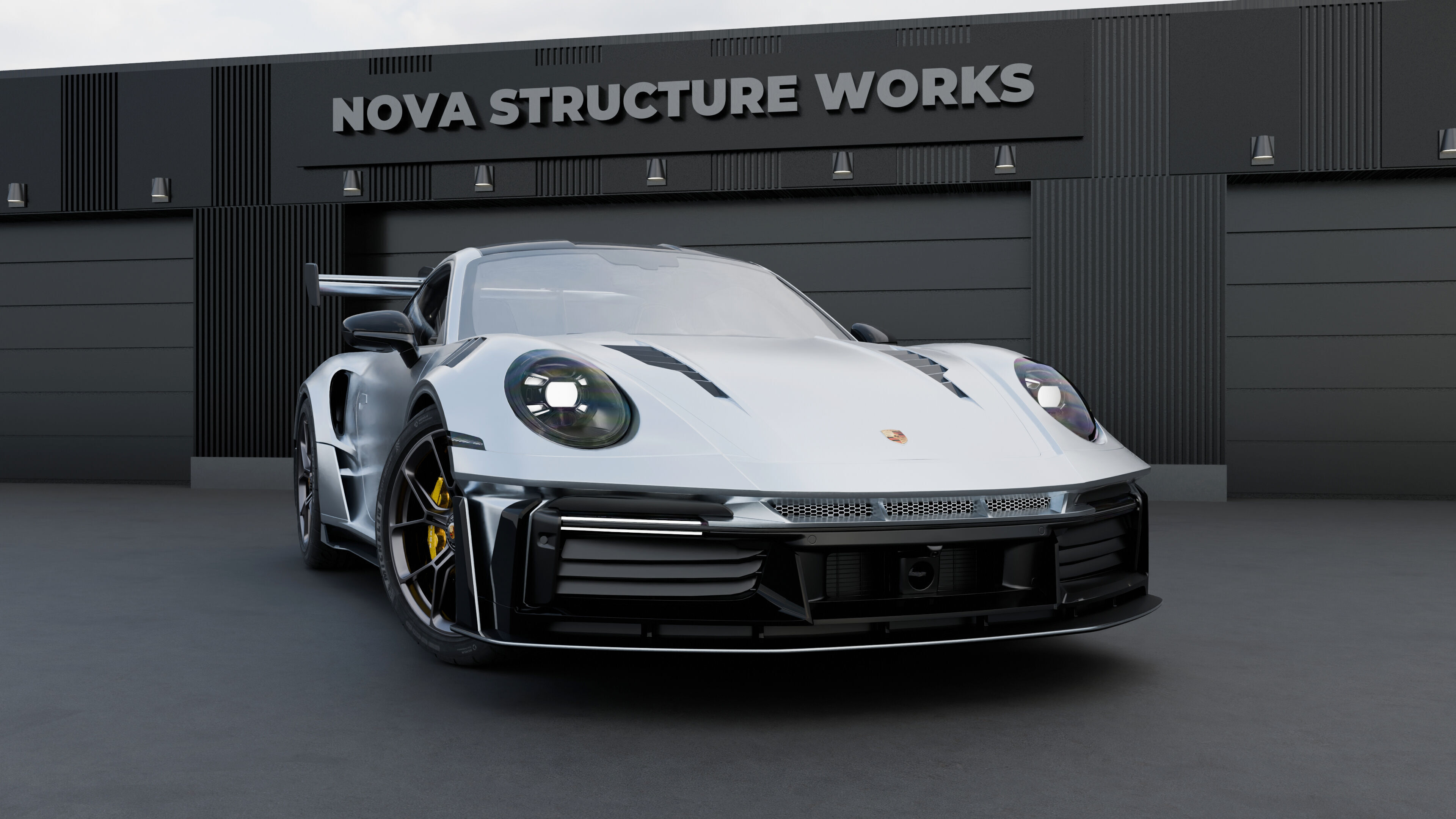 Automotive Industrial Garage Exterior - Blender Scene 3D model_2