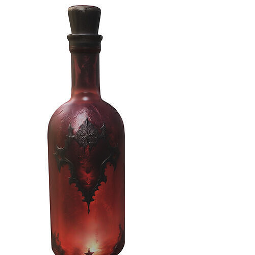 Dark Magic Potion Bottle Low-poly 3D model