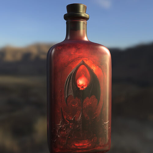 Demonic Potion Bottle Low-poly 3D model
