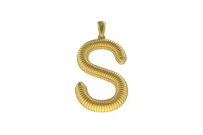 Spiral Initial Letter S Pendant