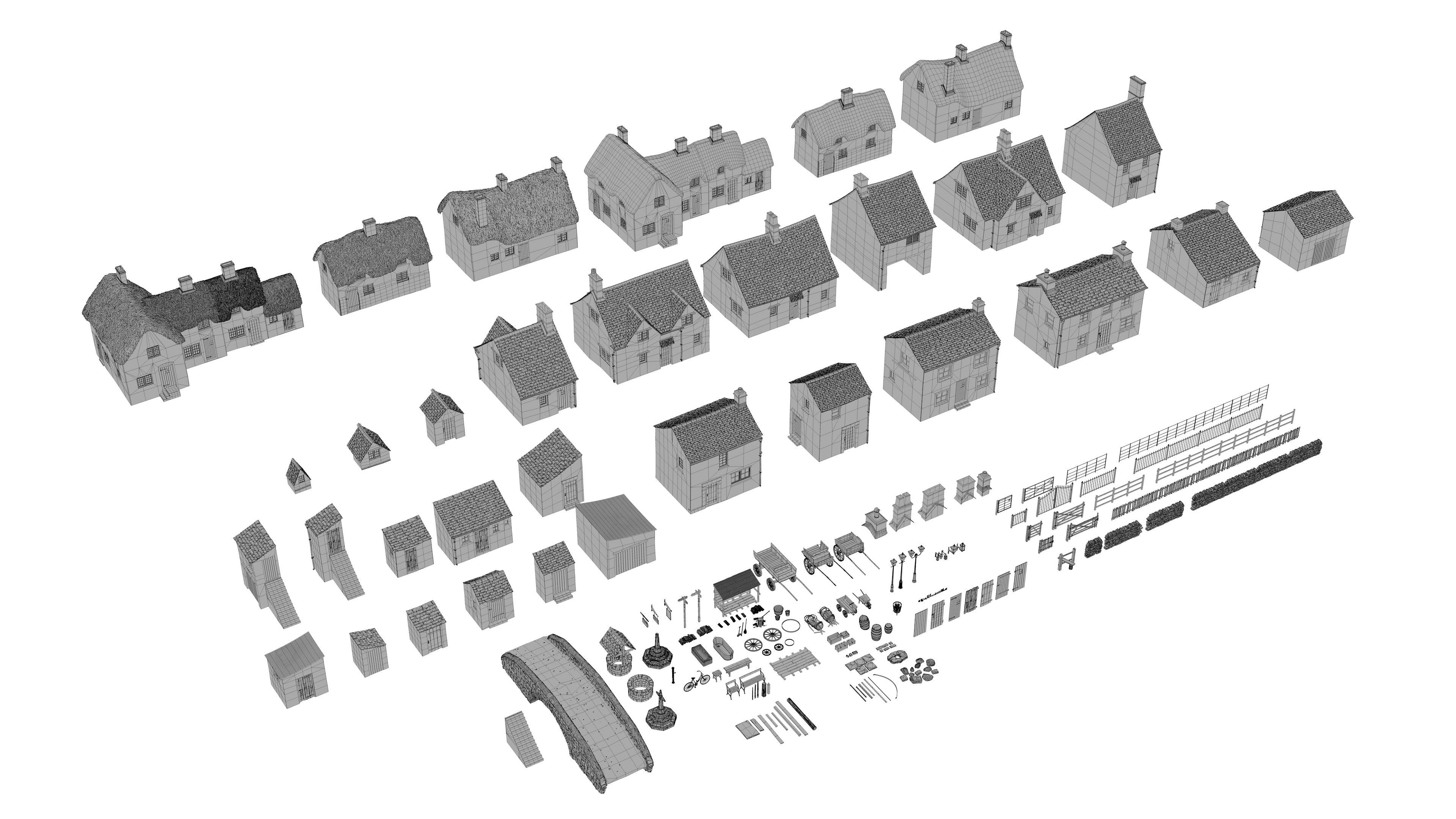 Plan V Ye Old Villages A Multi-Purpose World-Building Kit 3D model_2
