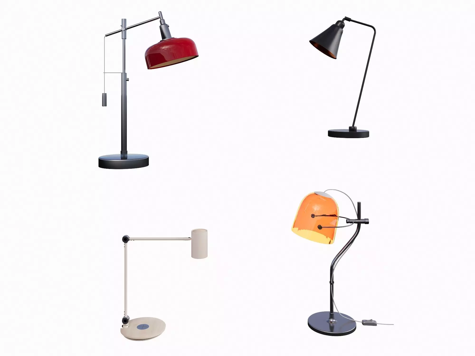 Modern table lamp set 3D model